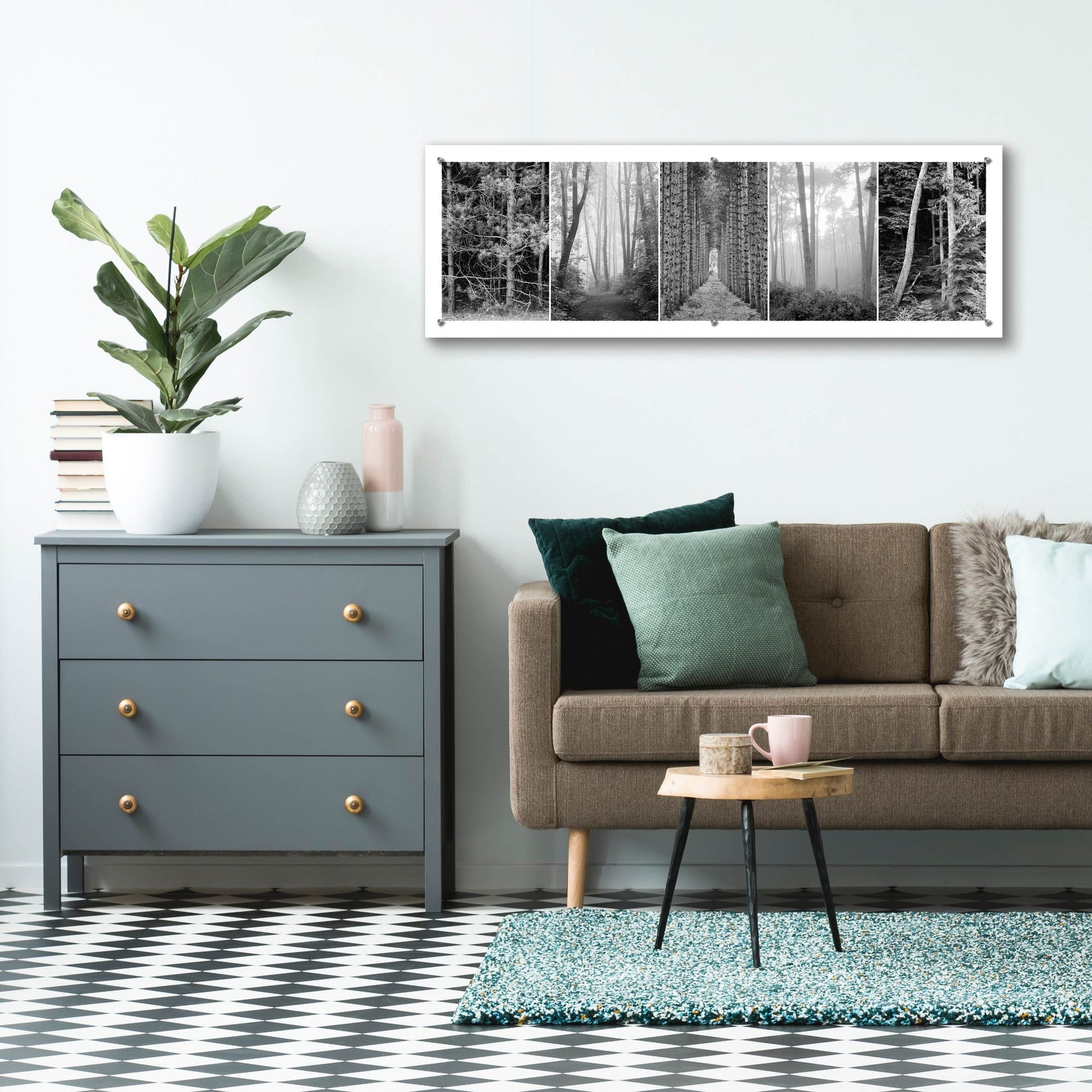 Epic Art 'Tree Montage 1' by Monte Nagler, Acrylic Glass Wall Art,48x16