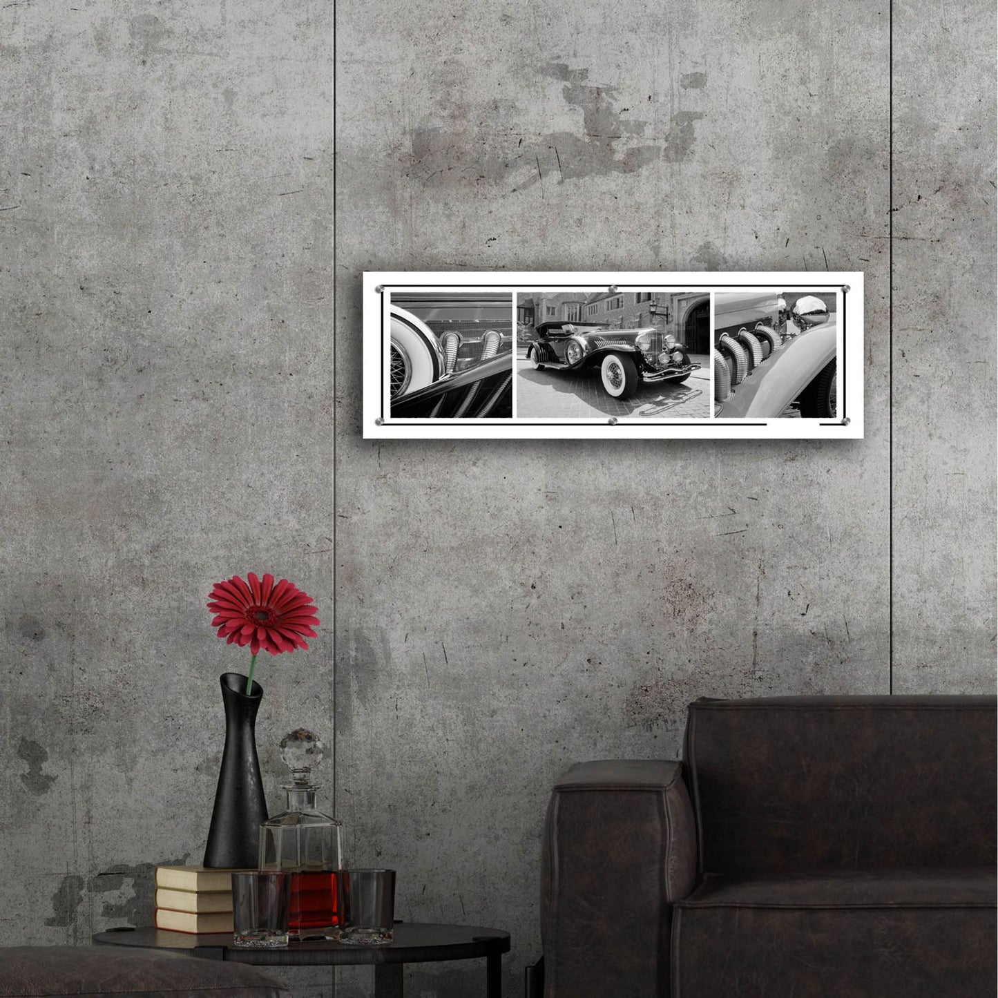 Epic Art 'Dusenberg Montage 2' by Monte Nagler, Acrylic Glass Wall Art,36x12
