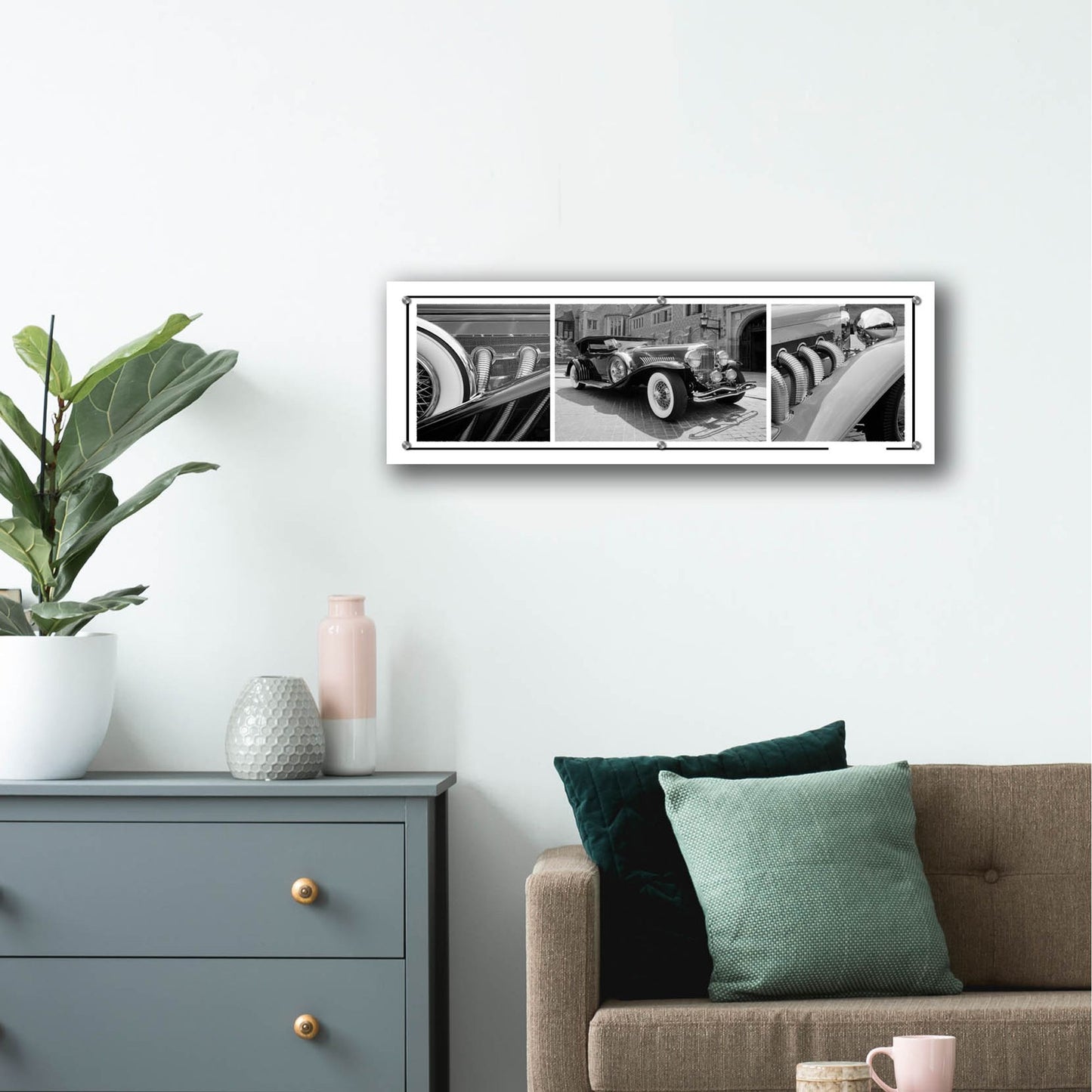 Epic Art 'Dusenberg Montage 2' by Monte Nagler, Acrylic Glass Wall Art,36x12