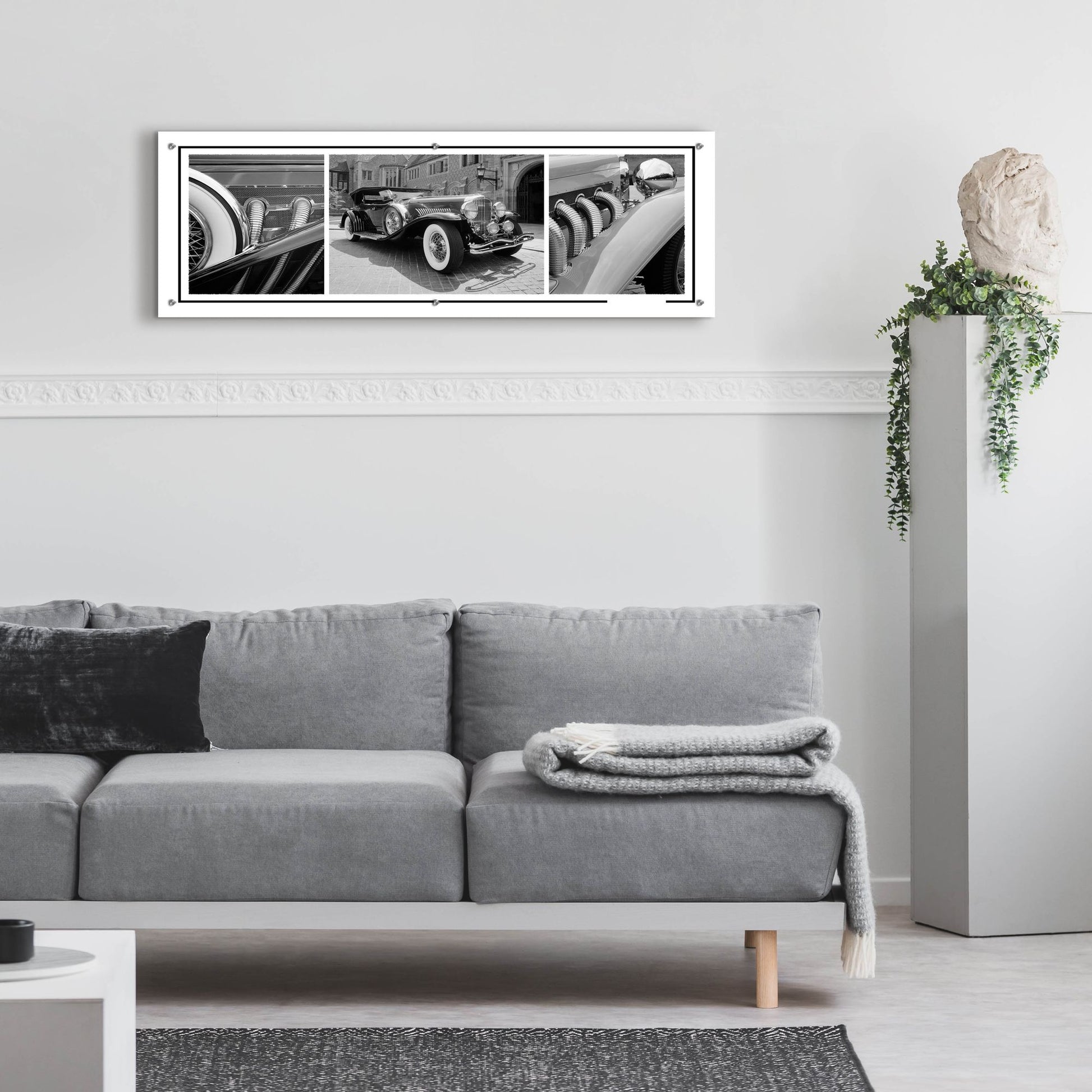 Epic Art 'Dusenberg Montage 2' by Monte Nagler, Acrylic Glass Wall Art,48x16