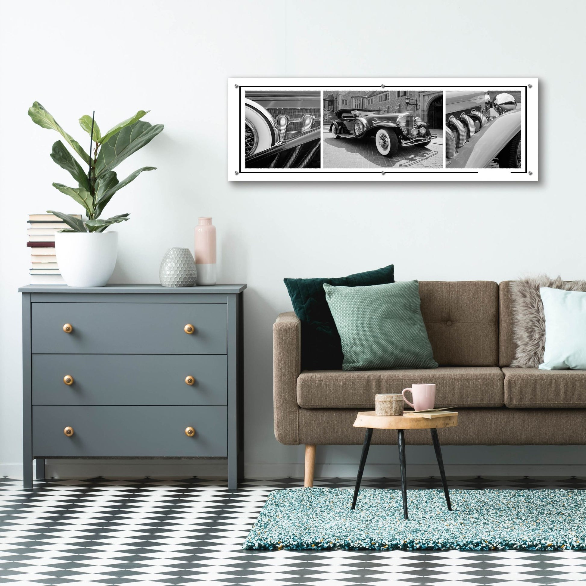 Epic Art 'Dusenberg Montage 2' by Monte Nagler, Acrylic Glass Wall Art,48x16
