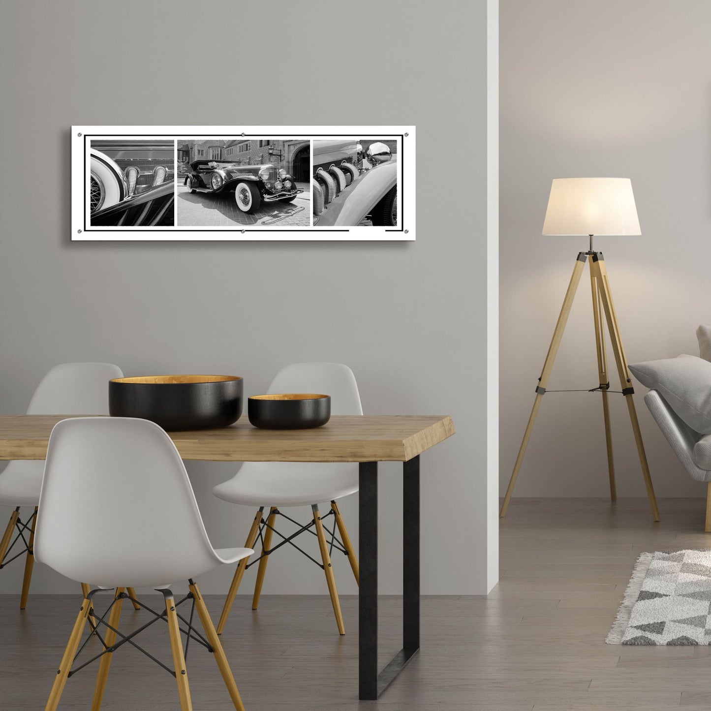 Epic Art 'Dusenberg Montage 2' by Monte Nagler, Acrylic Glass Wall Art,48x16