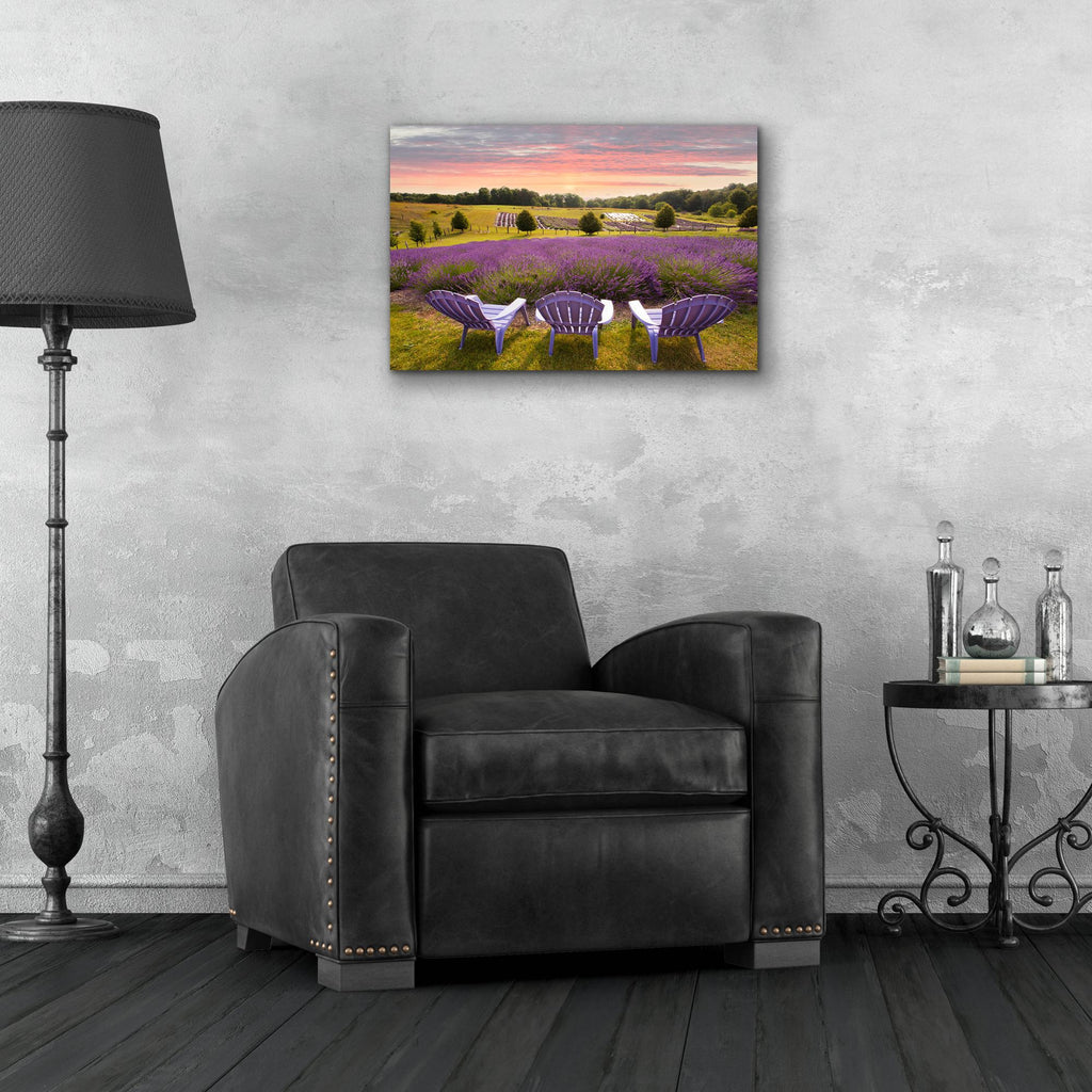 Epic Art 'Lavender Chairs, Horton Bay, Michigan 14' by Monte Nagler, Acrylic Glass Wall Art,24x16