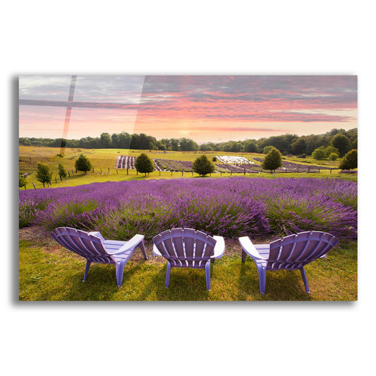 Epic Art 'Lavender Chairs, Horton Bay, Michigan 14' by Monte Nagler, Acrylic Glass Wall Art