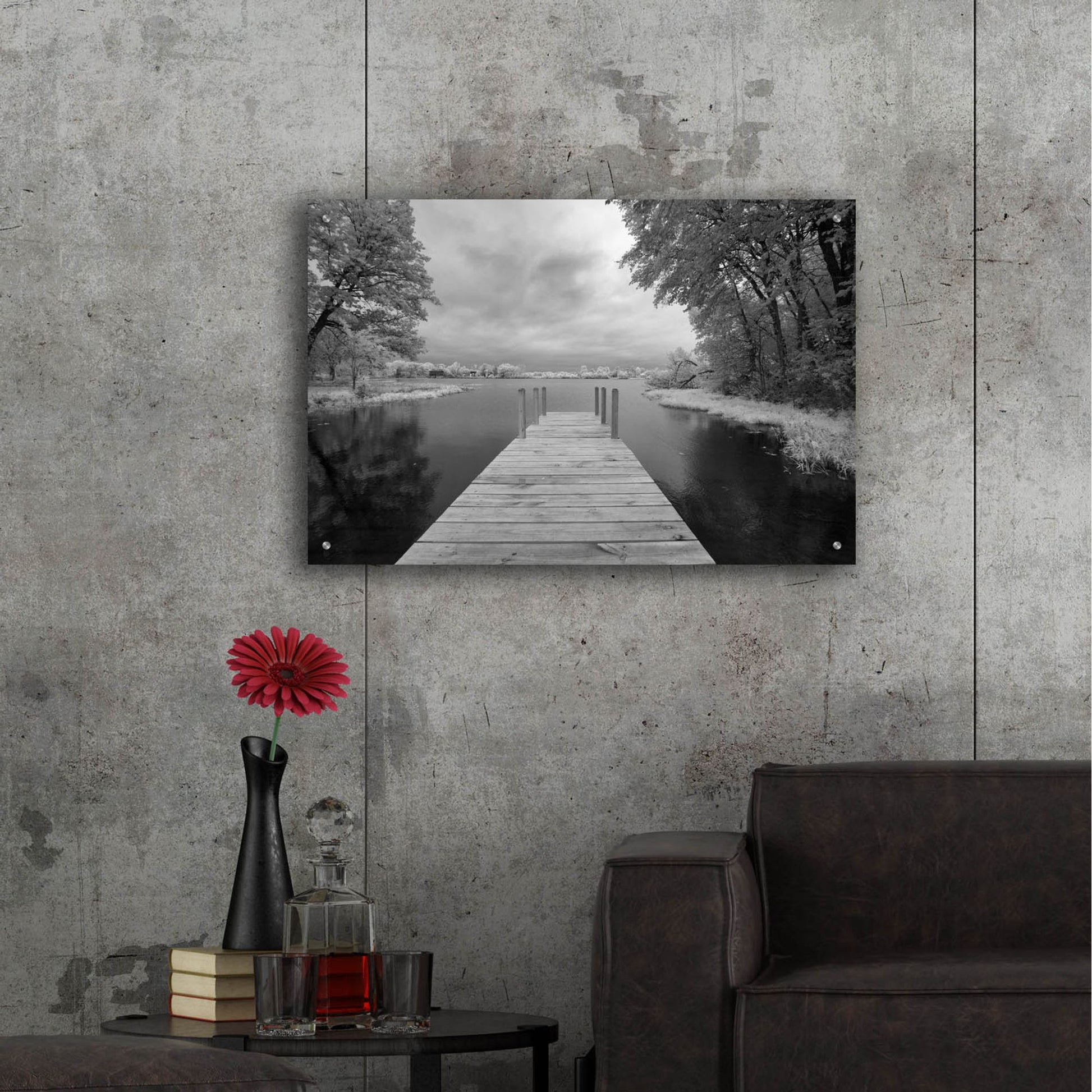 Epic Art 'Dock at St. Joseph River, Centreville' by Monte Nagler, Acrylic Glass Wall Art,36x24