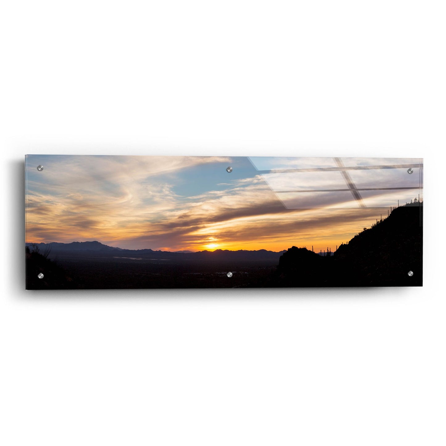 Epic Art 'Arizona Sunset Panorama' by Monte Nagler, Acrylic Glass Wall Art,36x12