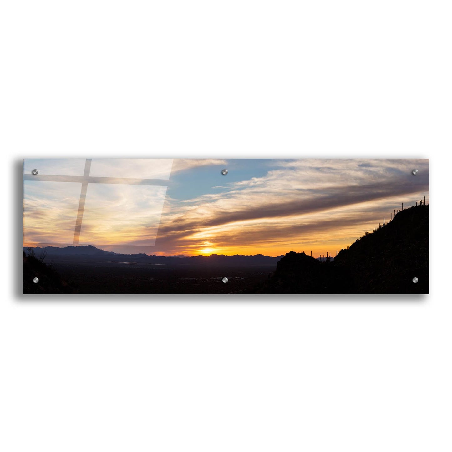 Epic Art 'Arizona Sunset Panorama' by Monte Nagler, Acrylic Glass Wall Art,36x12