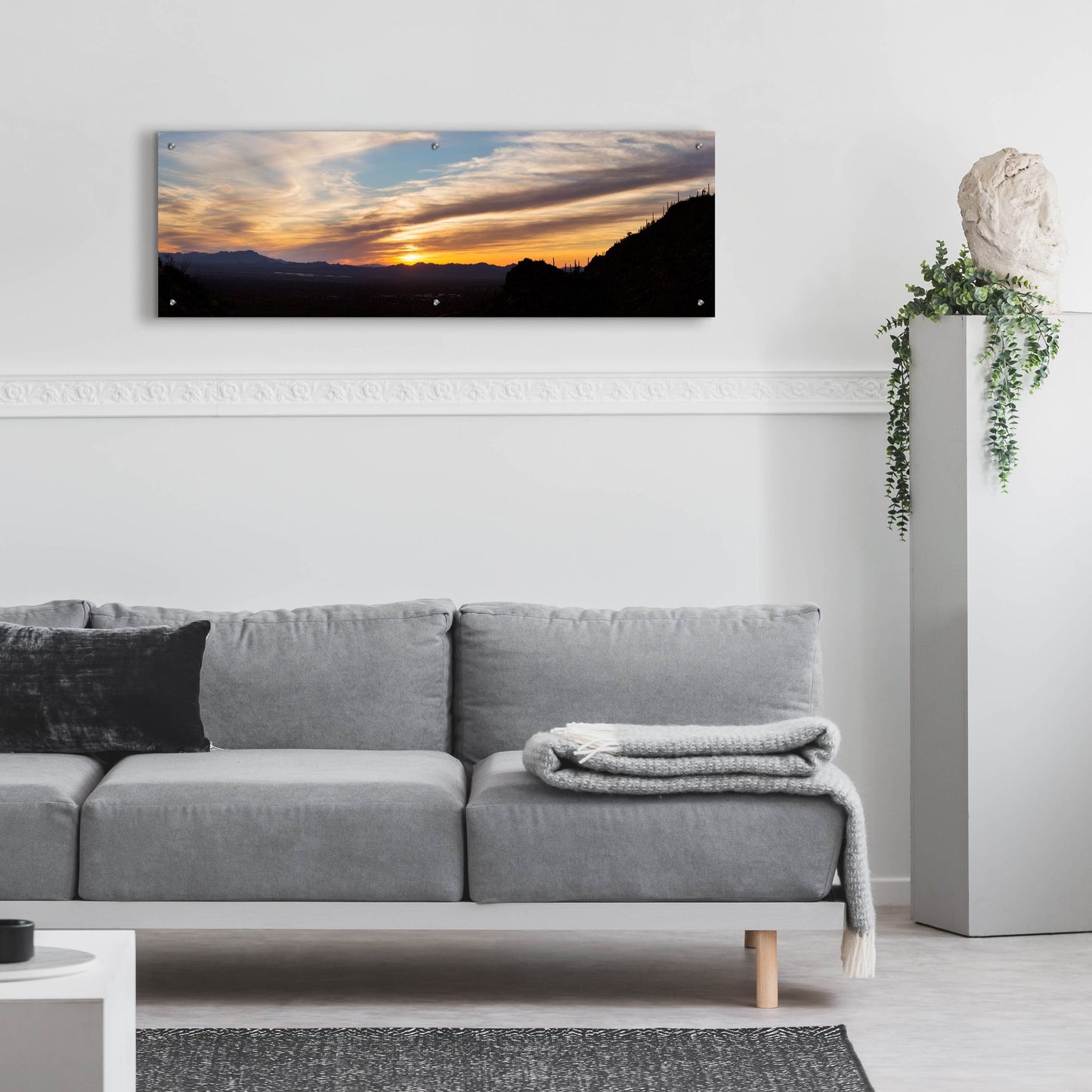 Epic Art 'Arizona Sunset Panorama' by Monte Nagler, Acrylic Glass Wall Art,48x16