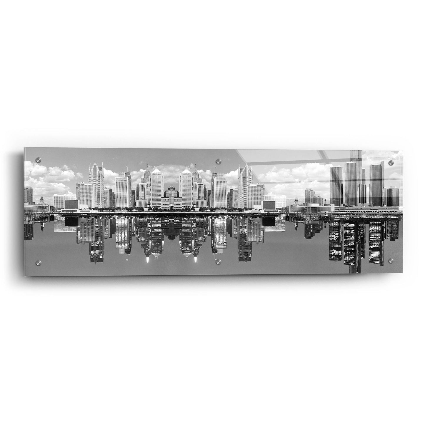 Epic Art 'Detroit Skyline Panorama 2, Michigan' by Monte Nagler, Acrylic Glass Wall Art,36x12