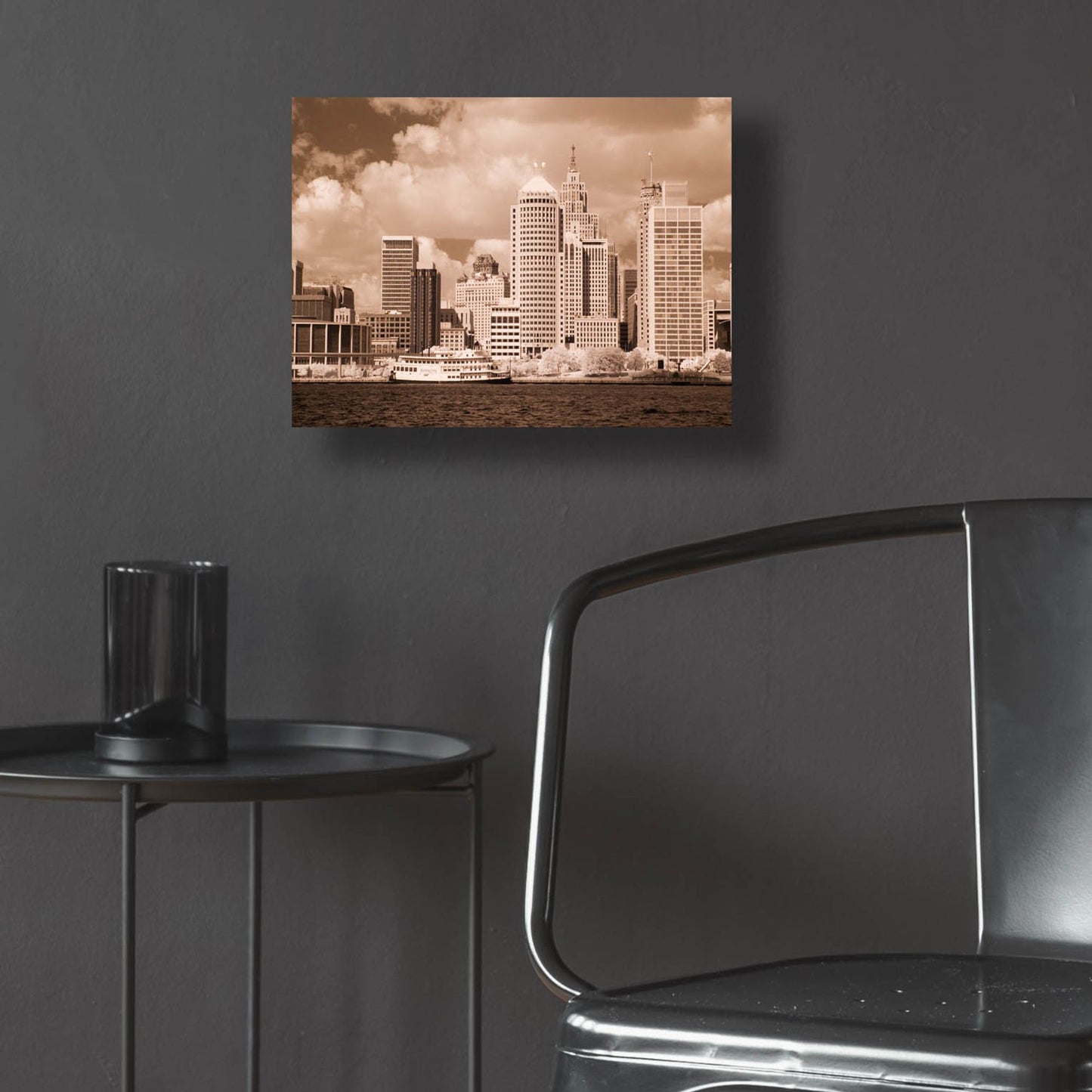 Epic Art 'Detroit Skyline, Michigan 07' by Monte Nagler, Acrylic Glass Wall Art,16x12