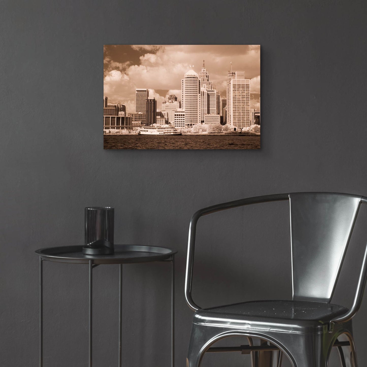 Epic Art 'Detroit Skyline, Michigan 07' by Monte Nagler, Acrylic Glass Wall Art,24x16