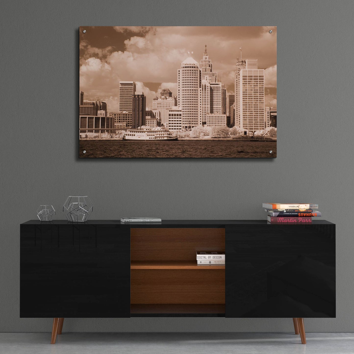 Epic Art 'Detroit Skyline, Michigan 07' by Monte Nagler, Acrylic Glass Wall Art,36x24