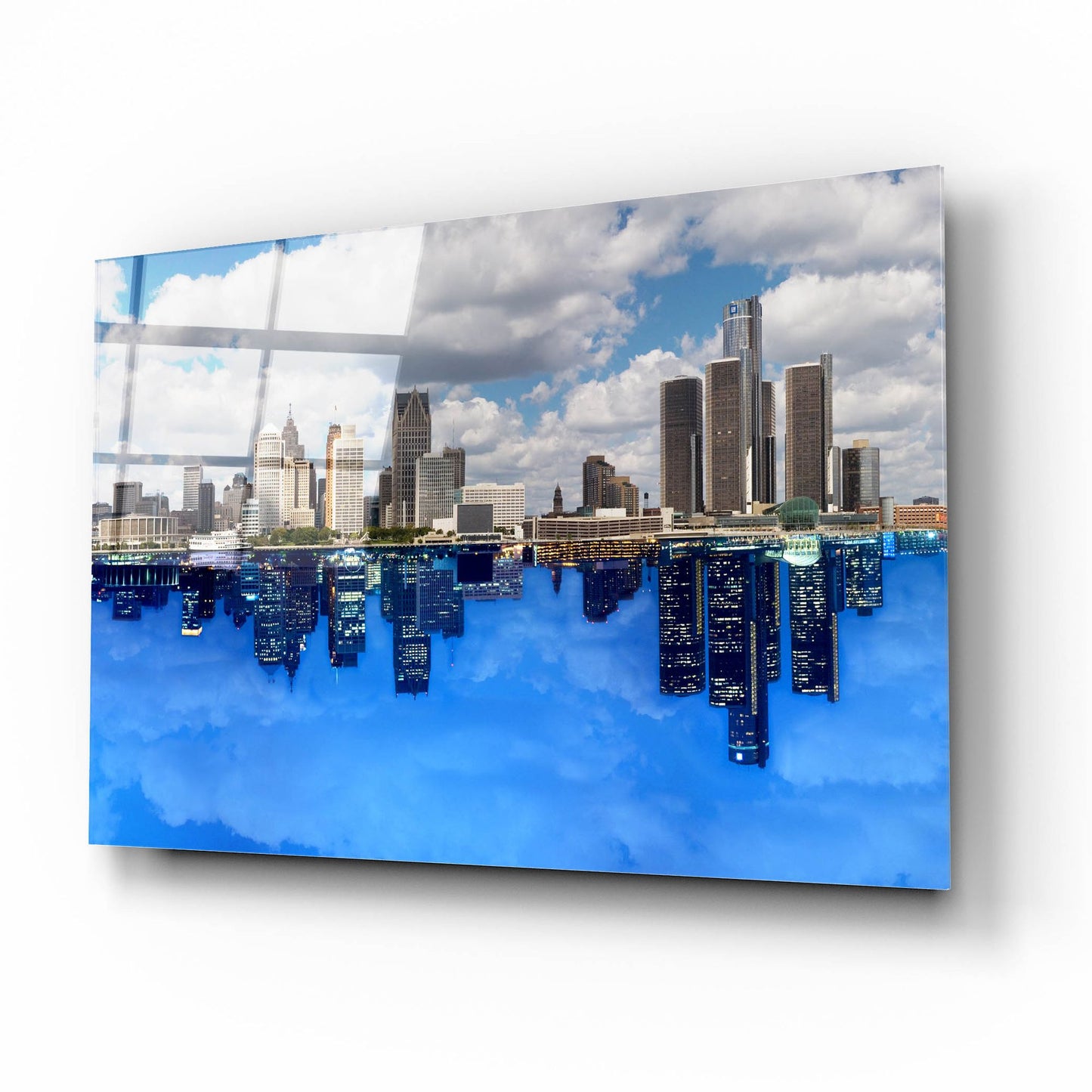 Epic Art 'Detroit Skyline, Michigan 92' by Monte Nagler, Acrylic Glass Wall Art,16x12