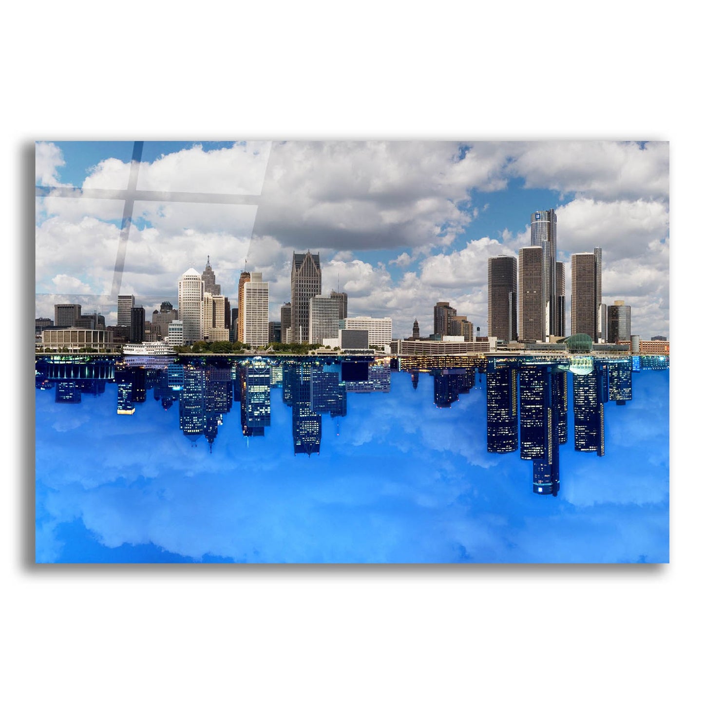 Epic Art 'Detroit Skyline, Michigan 92' by Monte Nagler, Acrylic Glass Wall Art,16x12