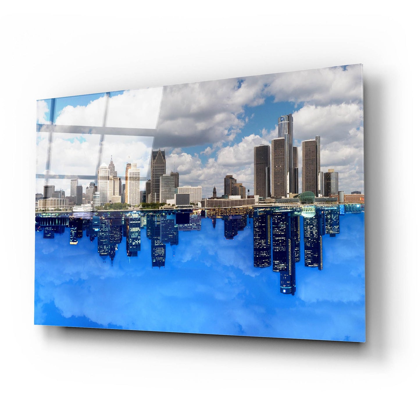 Epic Art 'Detroit Skyline, Michigan 92' by Monte Nagler, Acrylic Glass Wall Art,24x16