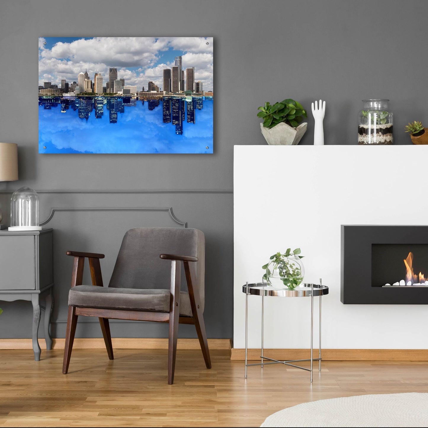 Epic Art 'Detroit Skyline, Michigan 92' by Monte Nagler, Acrylic Glass Wall Art,36x24