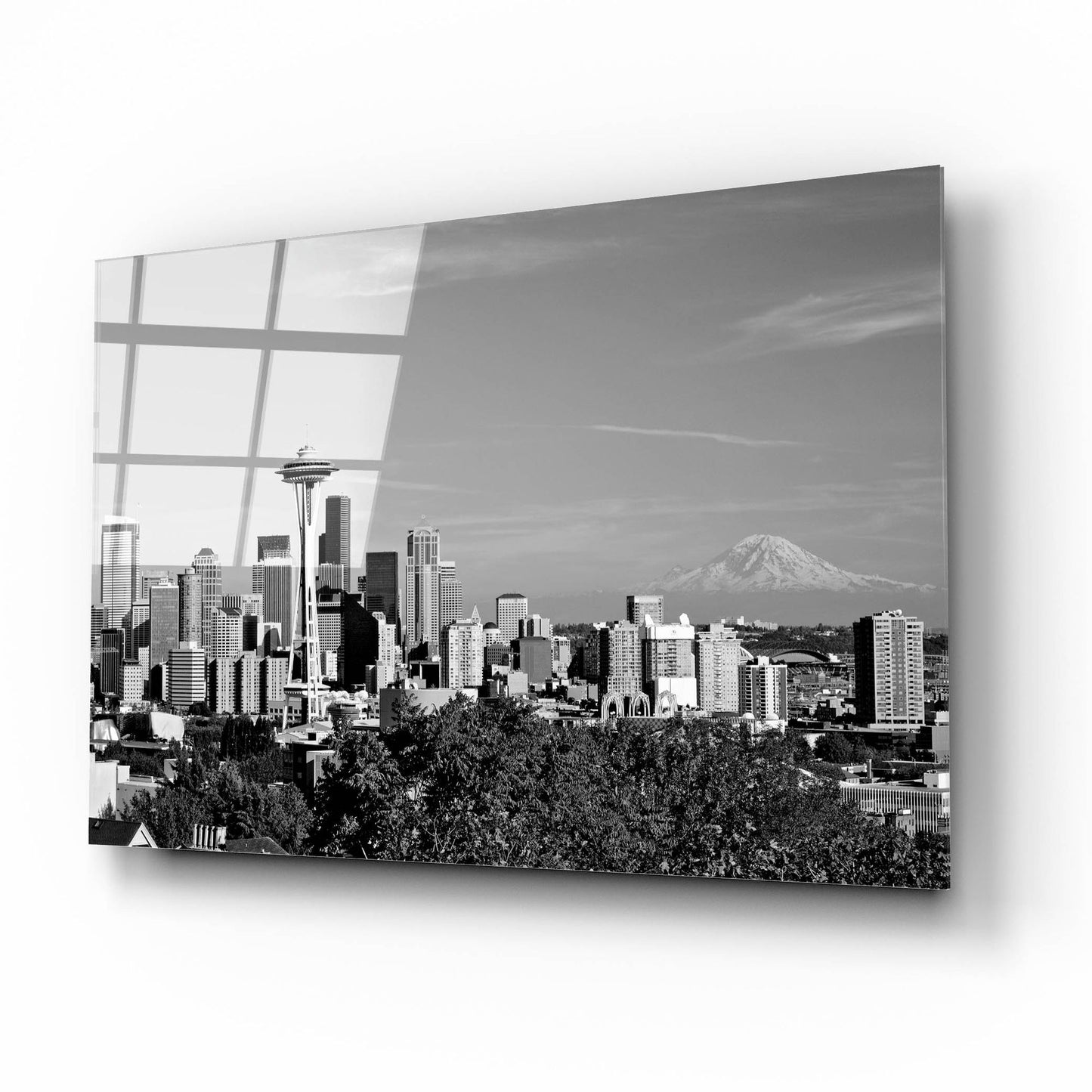 Epic Art 'Seattle Cityscape, Washington 02' by Monte Nagler, Acrylic Glass Wall Art,16x12