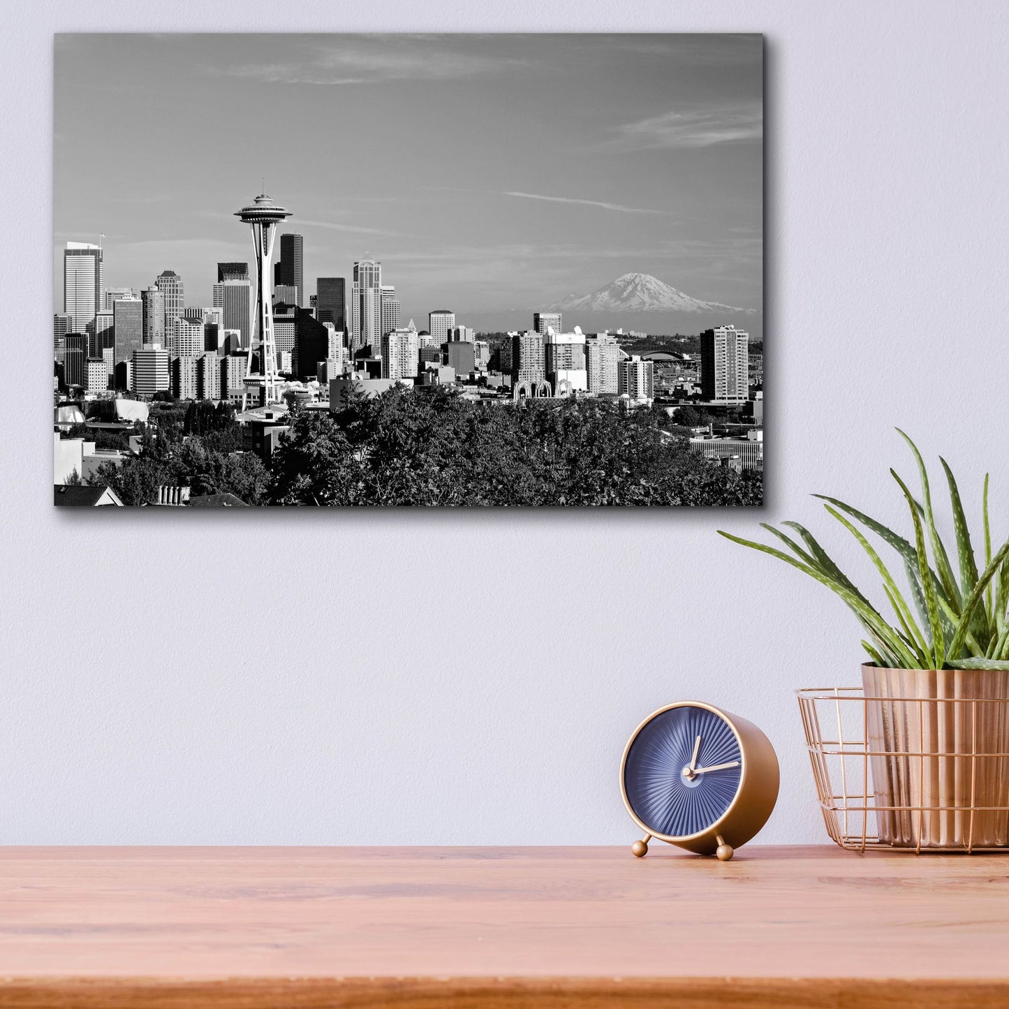 Epic Art 'Seattle Cityscape, Washington 02' by Monte Nagler, Acrylic Glass Wall Art,16x12