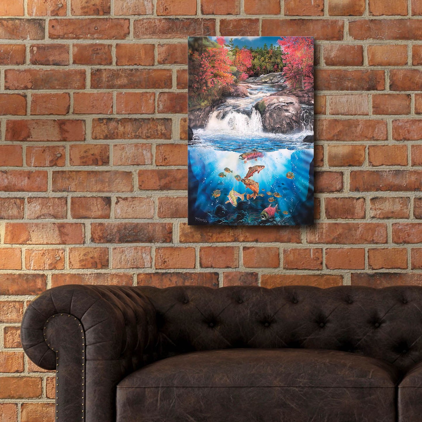 Epic Art 'Fish Falls' by Murray Henderson Fine Art, Acrylic Glass Wall Art,16x24