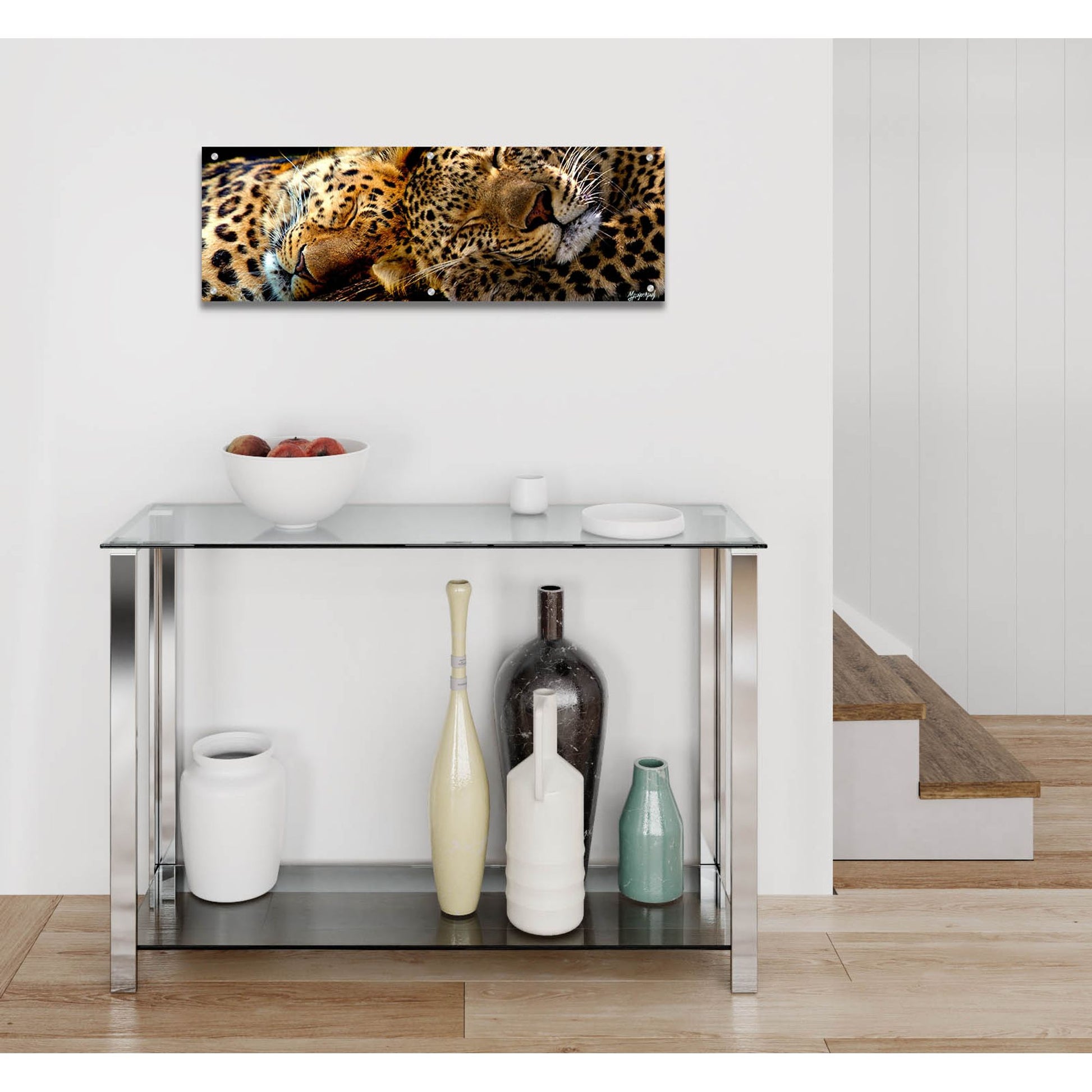 Epic Art 'Two Sleepers Cheetahs' by Murray Henderson Fine Art, Acrylic Glass Wall Art,36x12