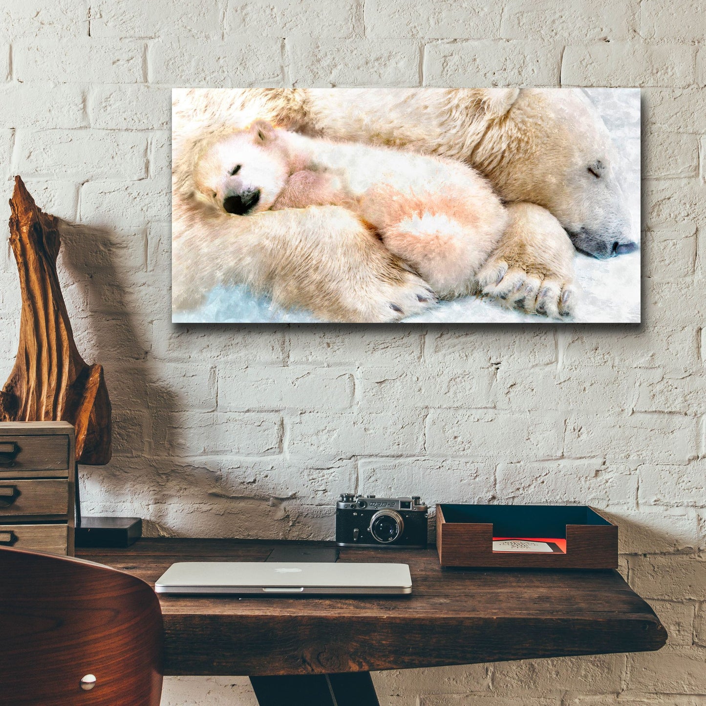 Epic Art 'Sleepy Polar' by Murray Henderson Fine Art, Acrylic Glass Wall Art,24x12