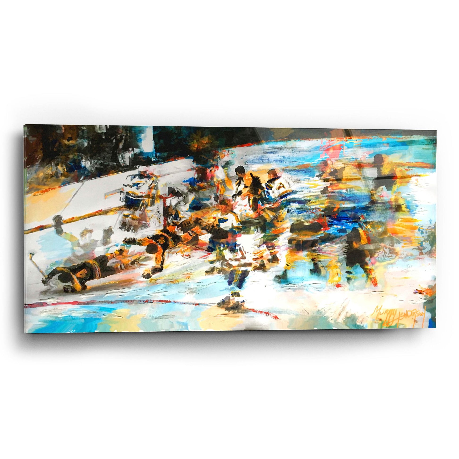 Epic Art 'Bobby Scores 1' by Murray Henderson Fine Art, Acrylic Glass Wall Art,24x12