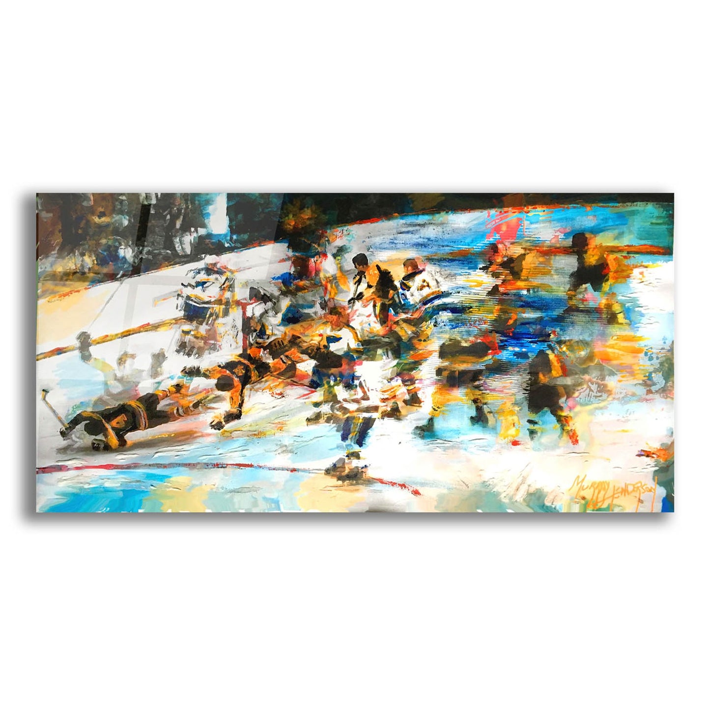 Epic Art 'Bobby Scores 1' by Murray Henderson Fine Art, Acrylic Glass Wall Art,24x12