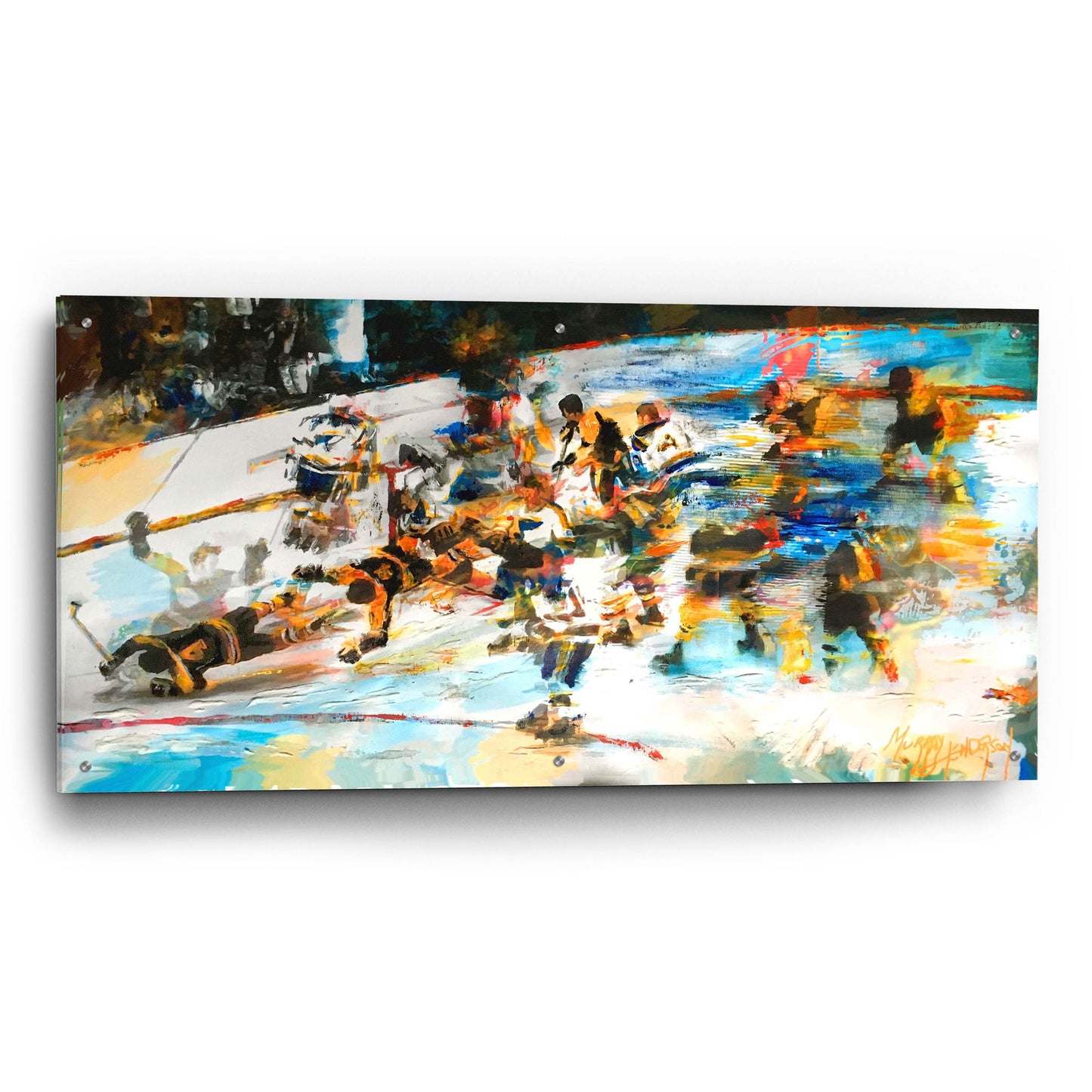 Epic Art 'Bobby Scores 1' by Murray Henderson Fine Art, Acrylic Glass Wall Art,48x24