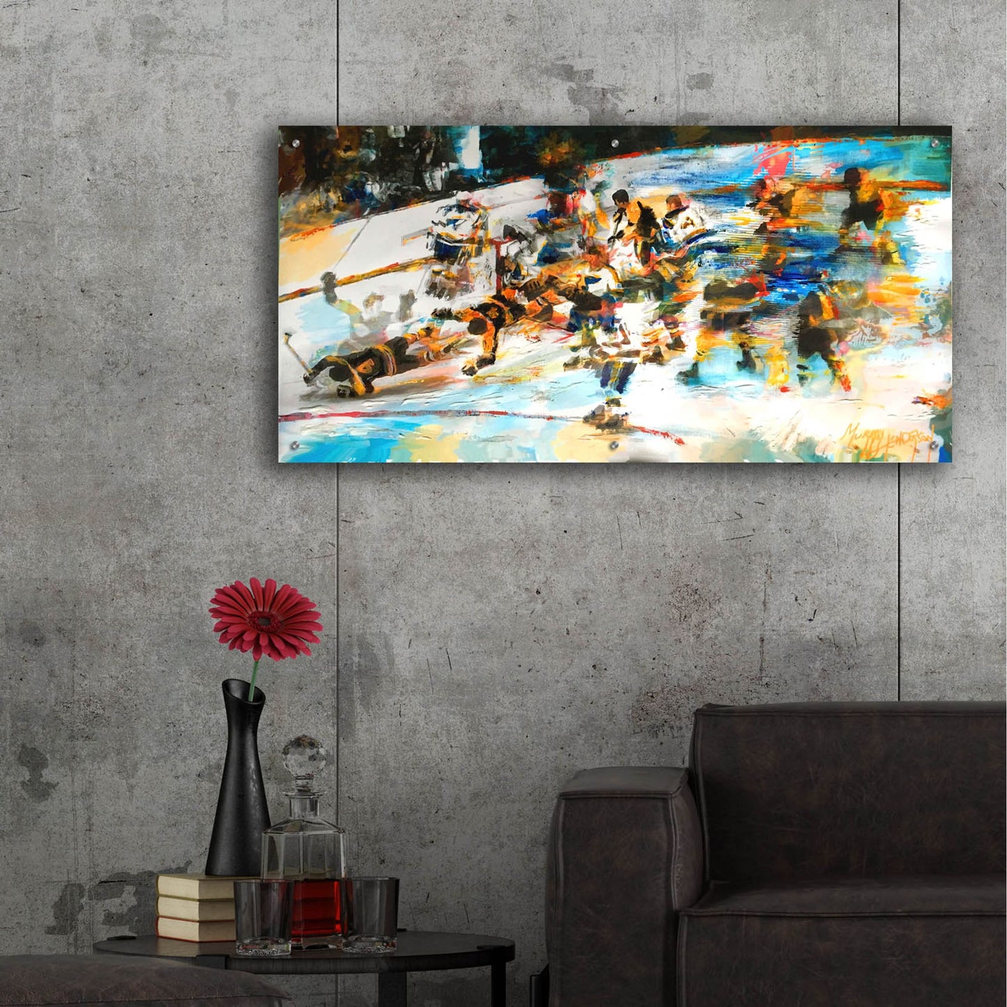 Epic Art 'Bobby Scores 1' by Murray Henderson Fine Art, Acrylic Glass Wall Art,48x24