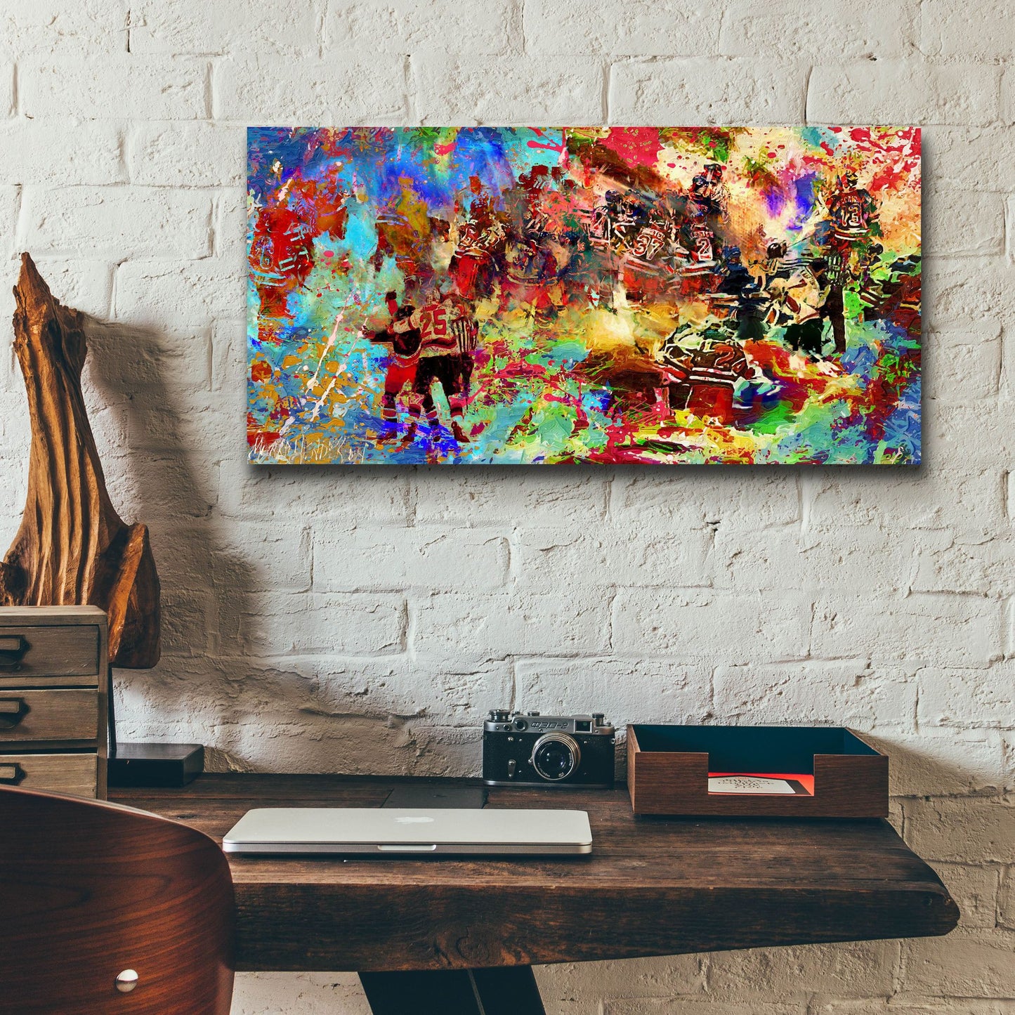 Epic Art 'Brawl 1' by Murray Henderson Fine Art, Acrylic Glass Wall Art,24x12