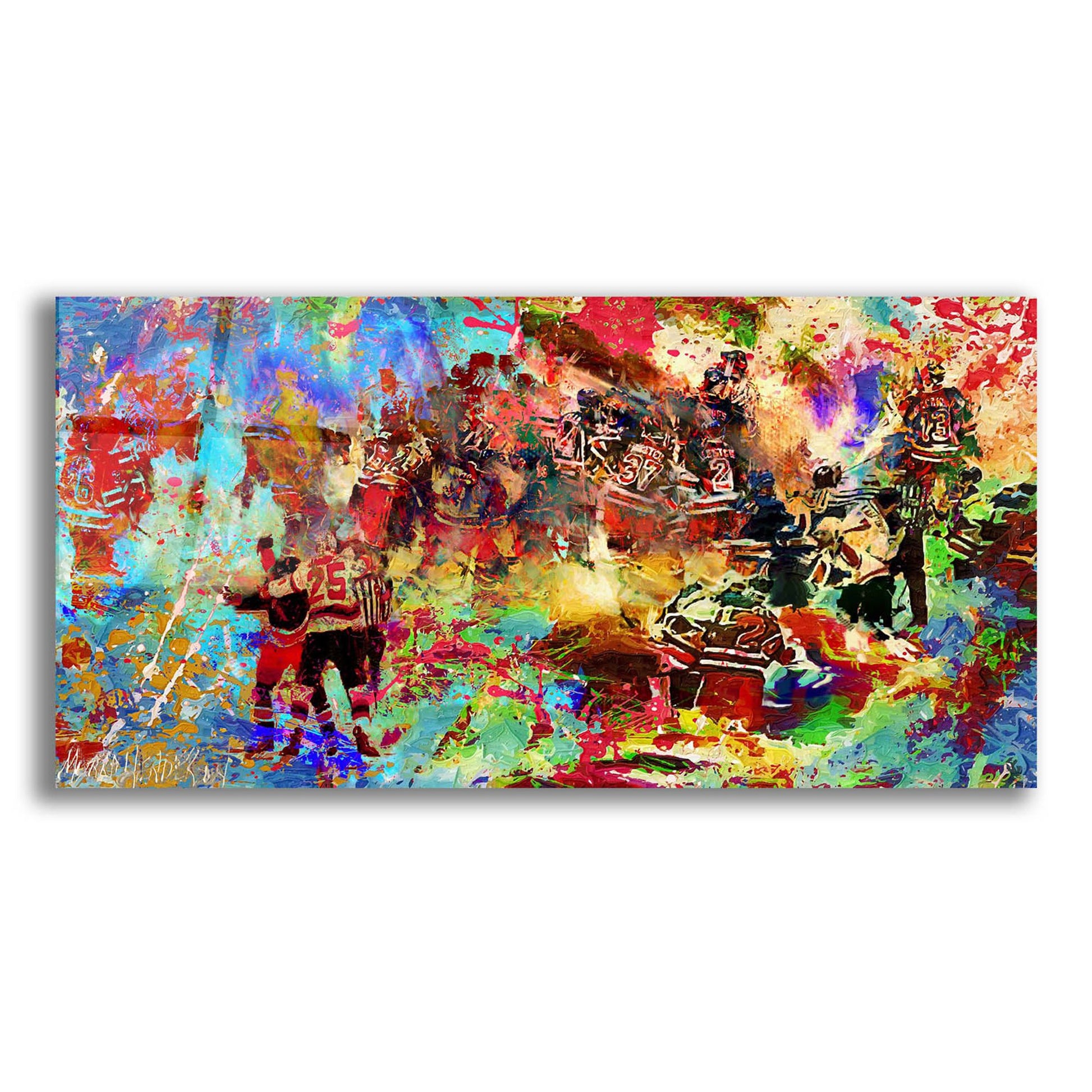 Epic Art 'Brawl 1' by Murray Henderson Fine Art, Acrylic Glass Wall Art,24x12