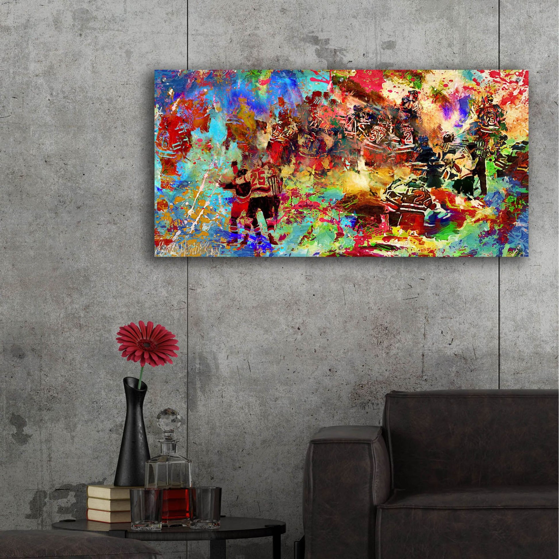 Epic Art 'Brawl 1' by Murray Henderson Fine Art, Acrylic Glass Wall Art,48x24