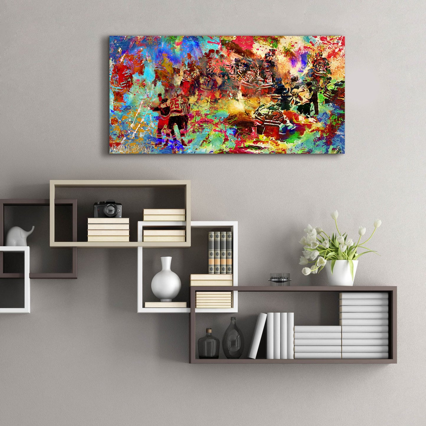 Epic Art 'Brawl 1' by Murray Henderson Fine Art, Acrylic Glass Wall Art,48x24