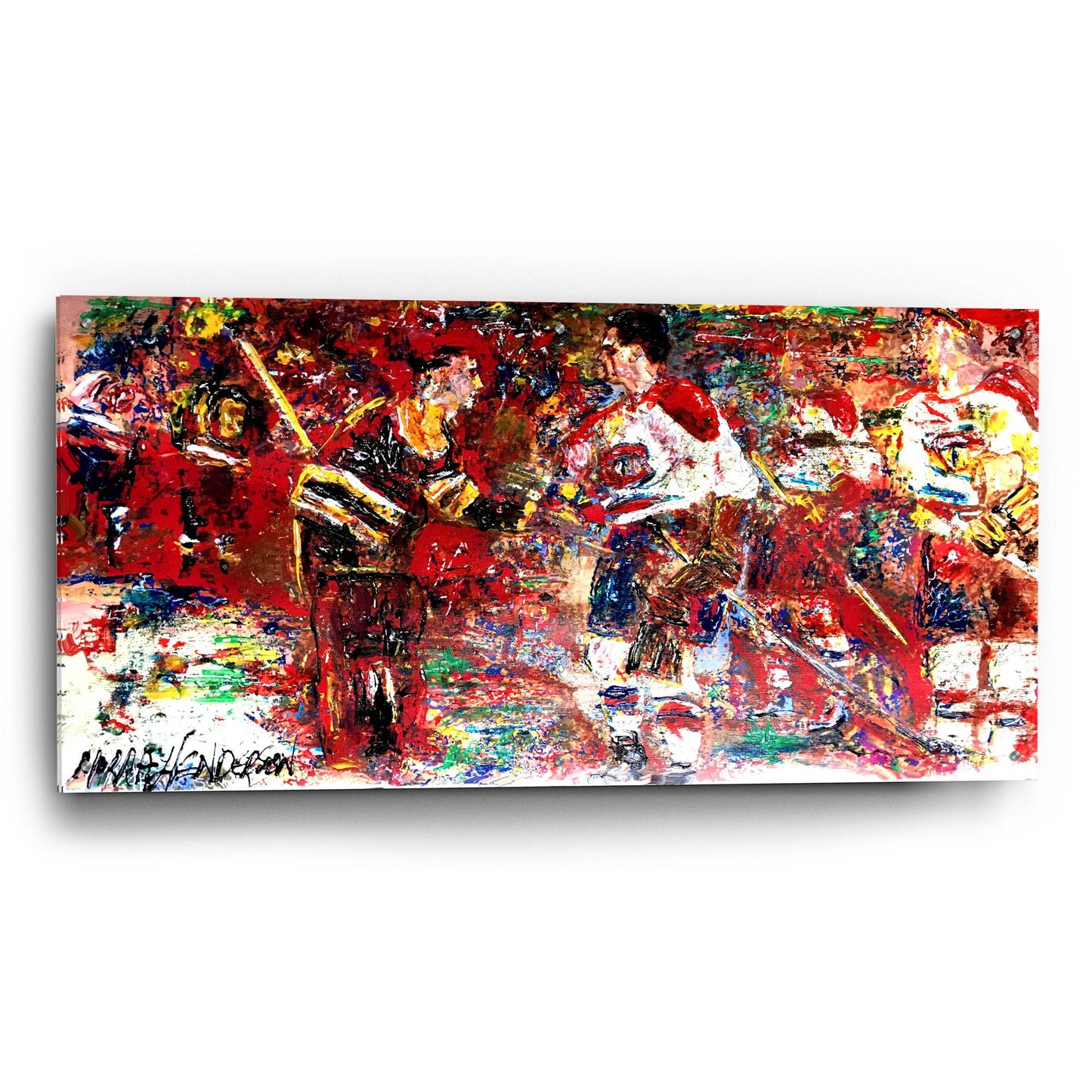 Epic Art 'Rockets Handshake 1' by Murray Henderson Fine Art, Acrylic Glass Wall Art,48x24