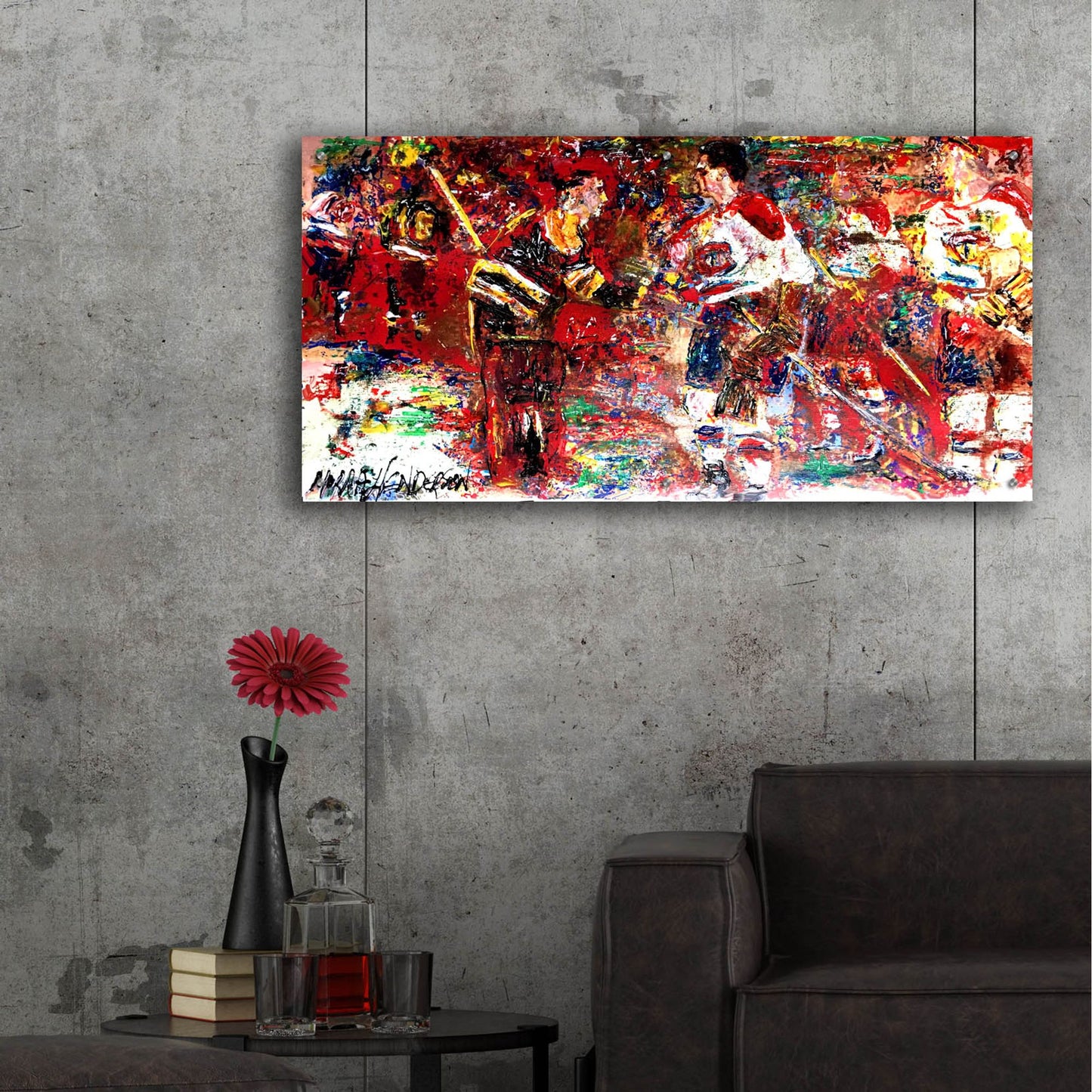 Epic Art 'Rockets Handshake 1' by Murray Henderson Fine Art, Acrylic Glass Wall Art,48x24