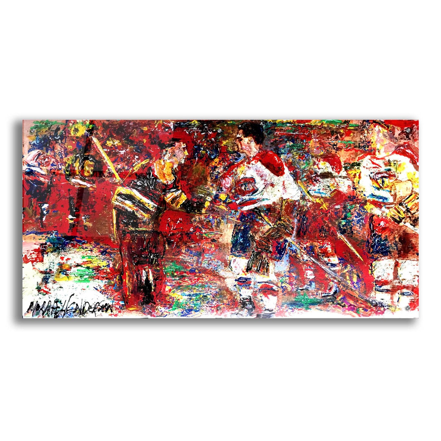 Epic Art 'Rockets Handshake 1' by Murray Henderson Fine Art, Acrylic Glass Wall Art,48x24