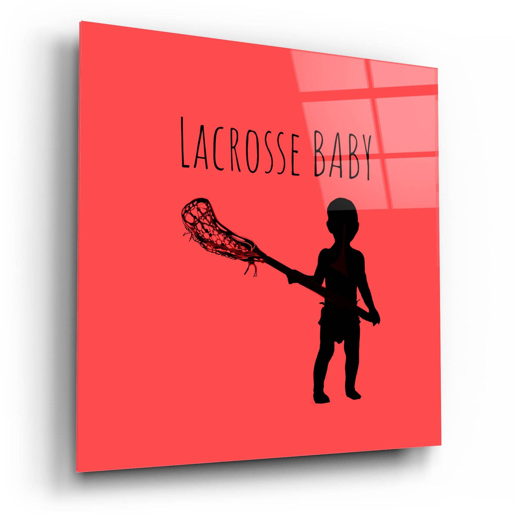 Epic Art 'Lacrosse Baby' by Murray Henderson Fine Art, Acrylic Glass Wall Art,12x12