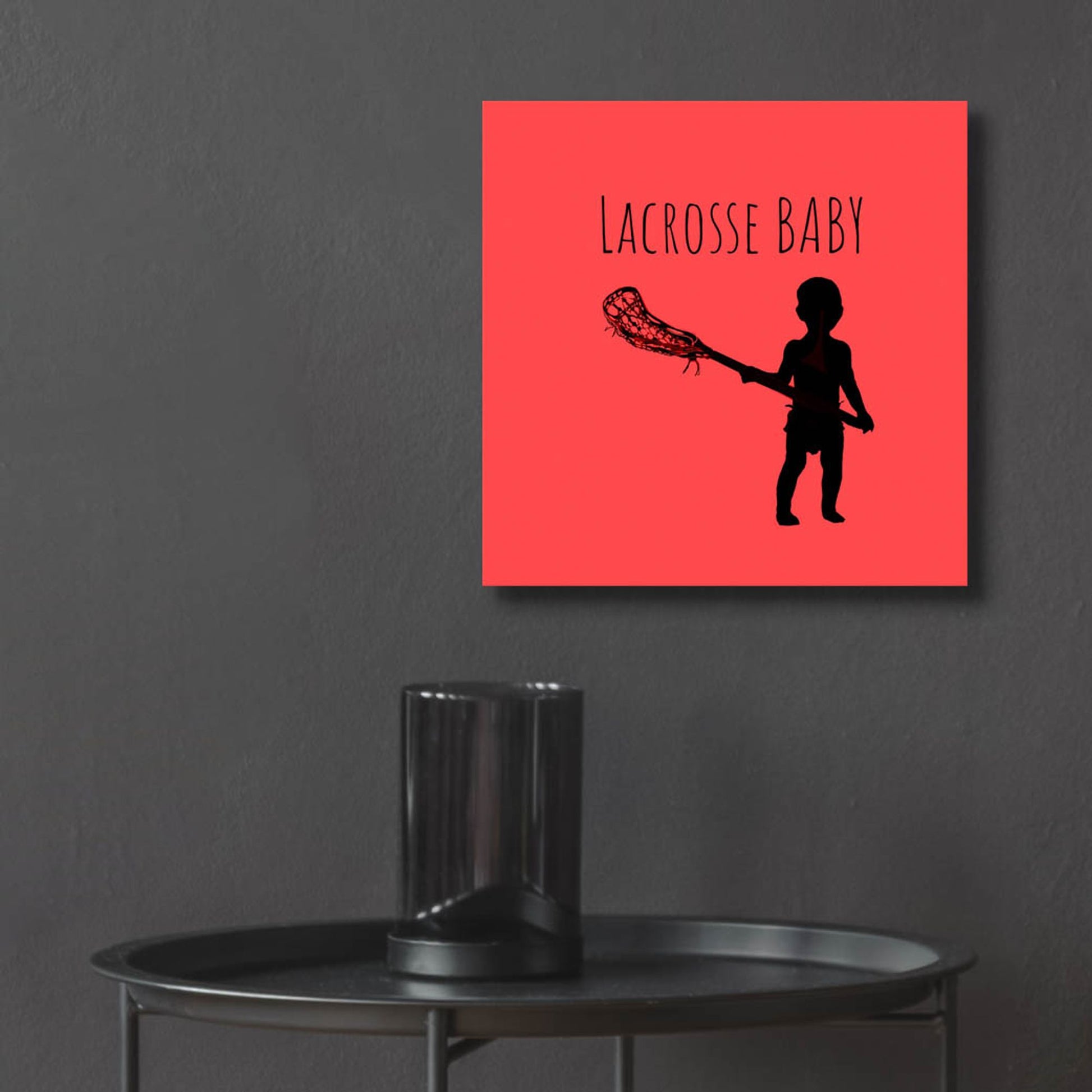 Epic Art 'Lacrosse Baby' by Murray Henderson Fine Art, Acrylic Glass Wall Art,12x12