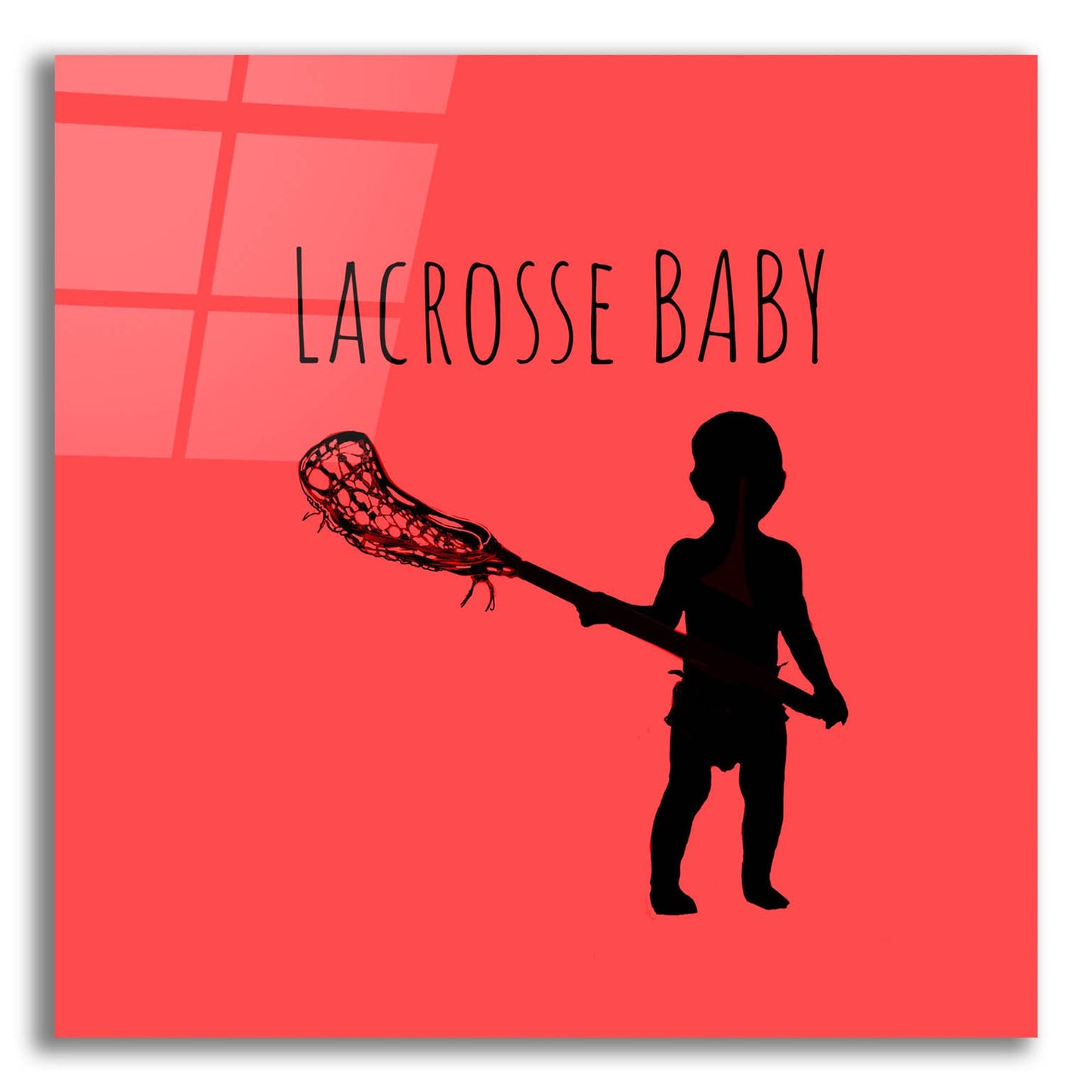 Epic Art 'Lacrosse Baby' by Murray Henderson Fine Art, Acrylic Glass Wall Art,12x12