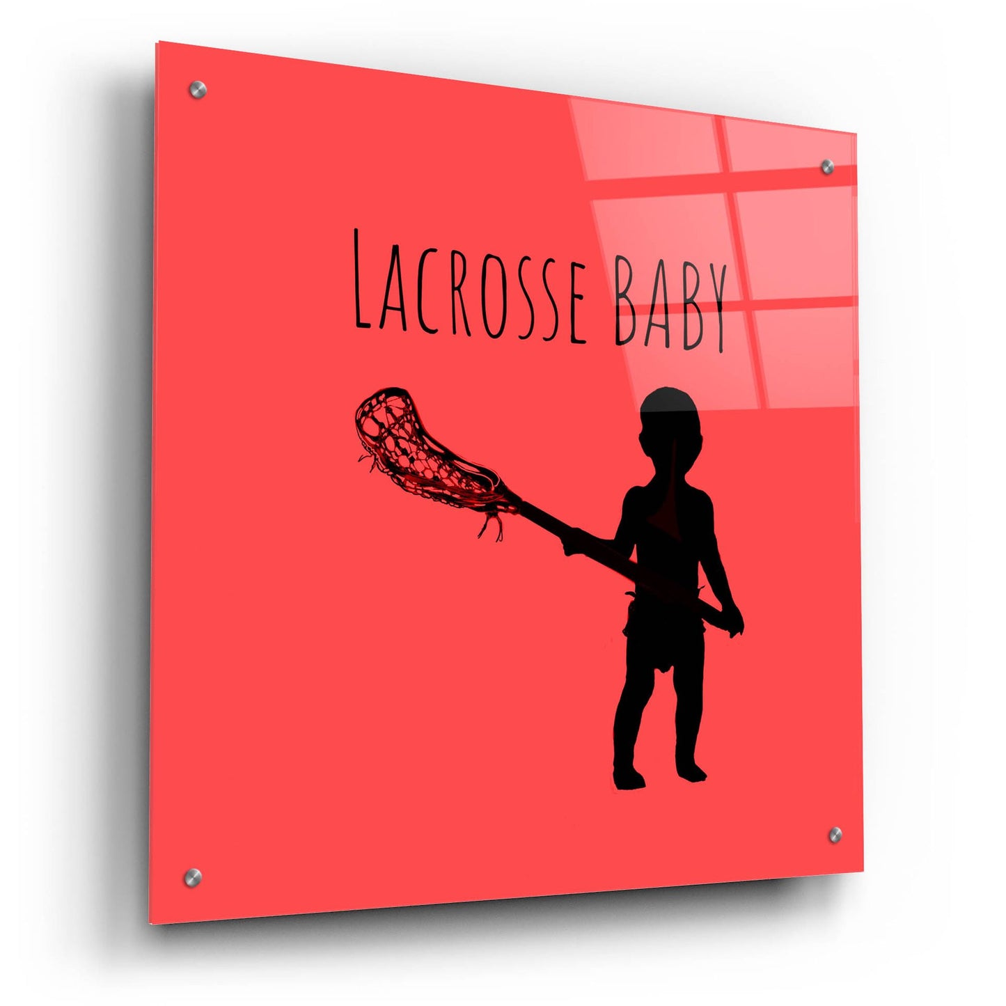 Epic Art 'Lacrosse Baby' by Murray Henderson Fine Art, Acrylic Glass Wall Art,24x24