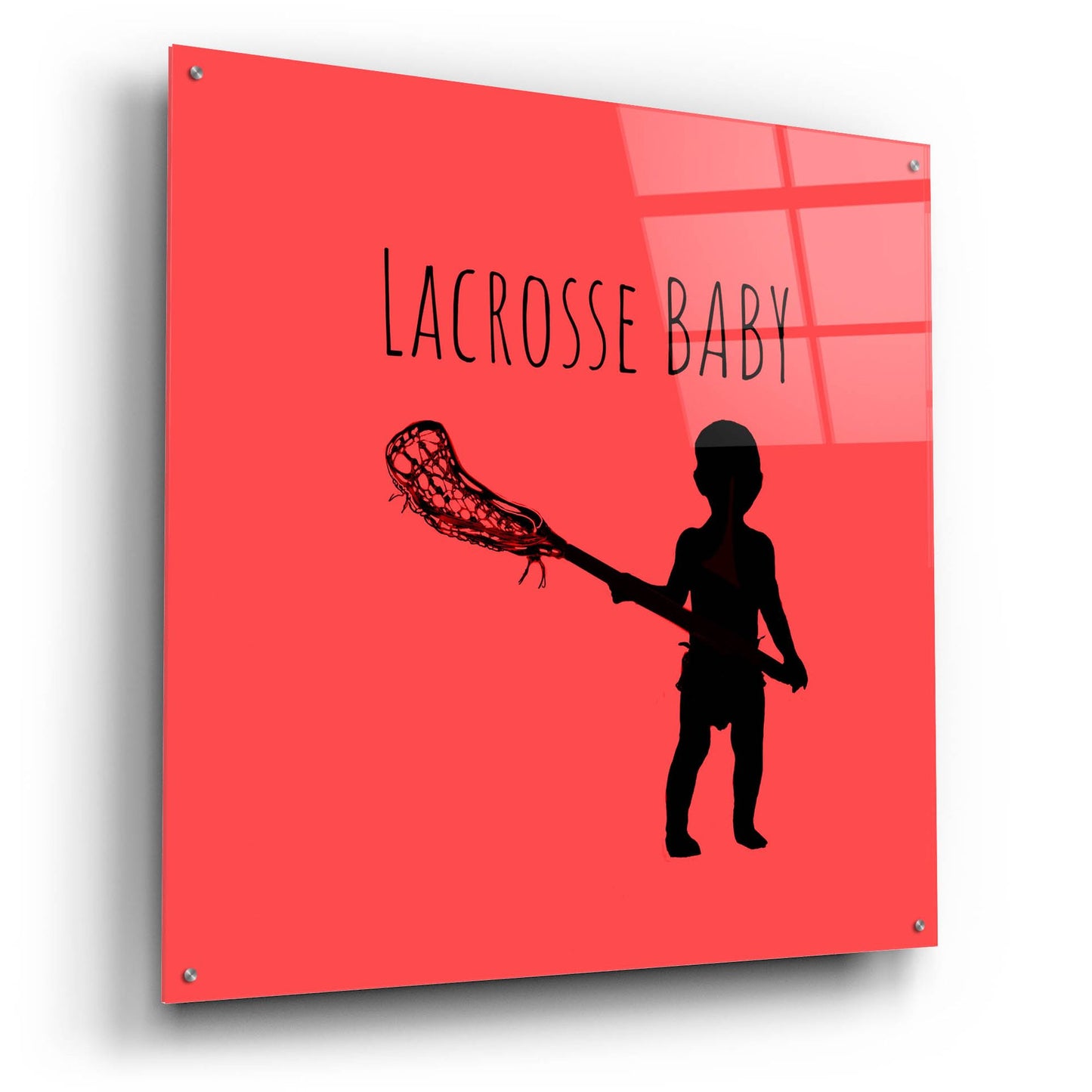 Epic Art 'Lacrosse Baby' by Murray Henderson Fine Art, Acrylic Glass Wall Art,36x36