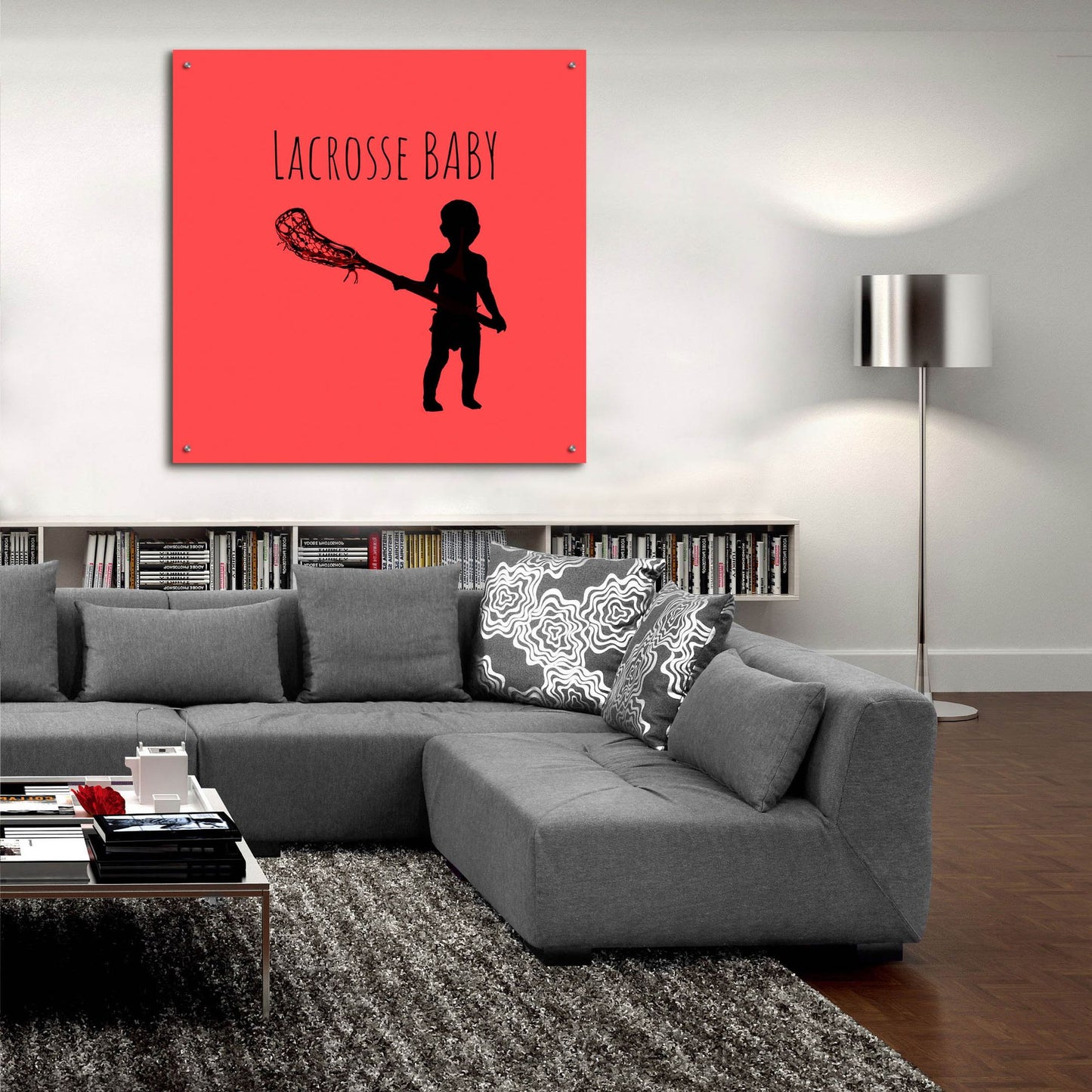 Epic Art 'Lacrosse Baby' by Murray Henderson Fine Art, Acrylic Glass Wall Art,36x36