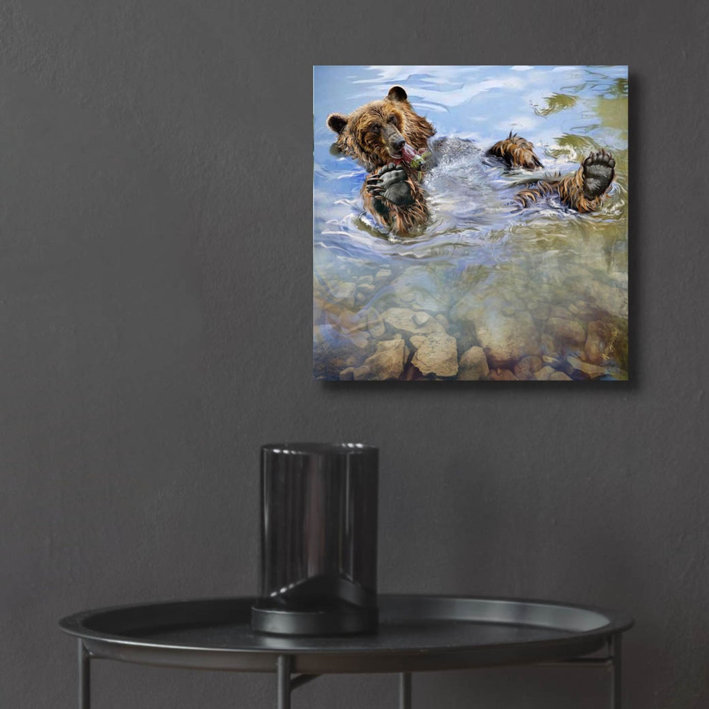 Epic Art 'Bear Bath' by Murray Henderson Fine Art, Acrylic Glass Wall Art,12x12