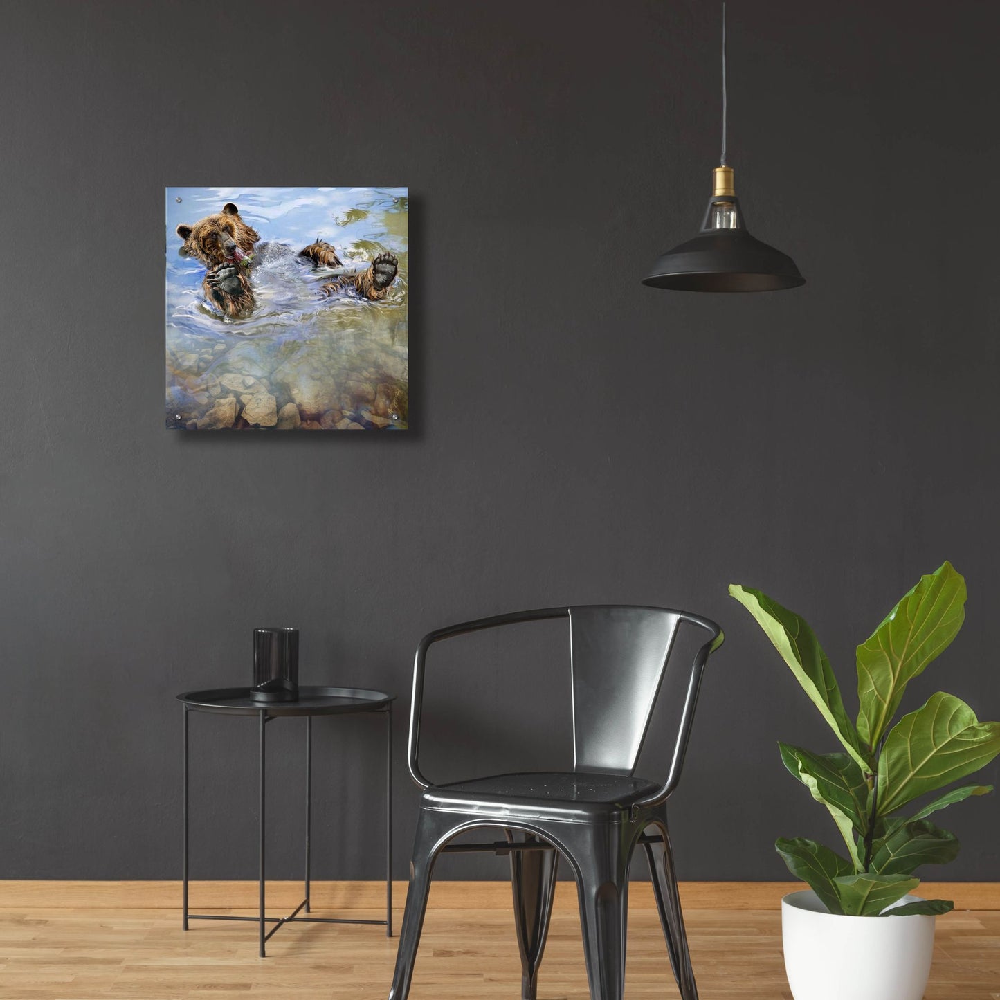 Epic Art 'Bear Bath' by Murray Henderson Fine Art, Acrylic Glass Wall Art,24x24