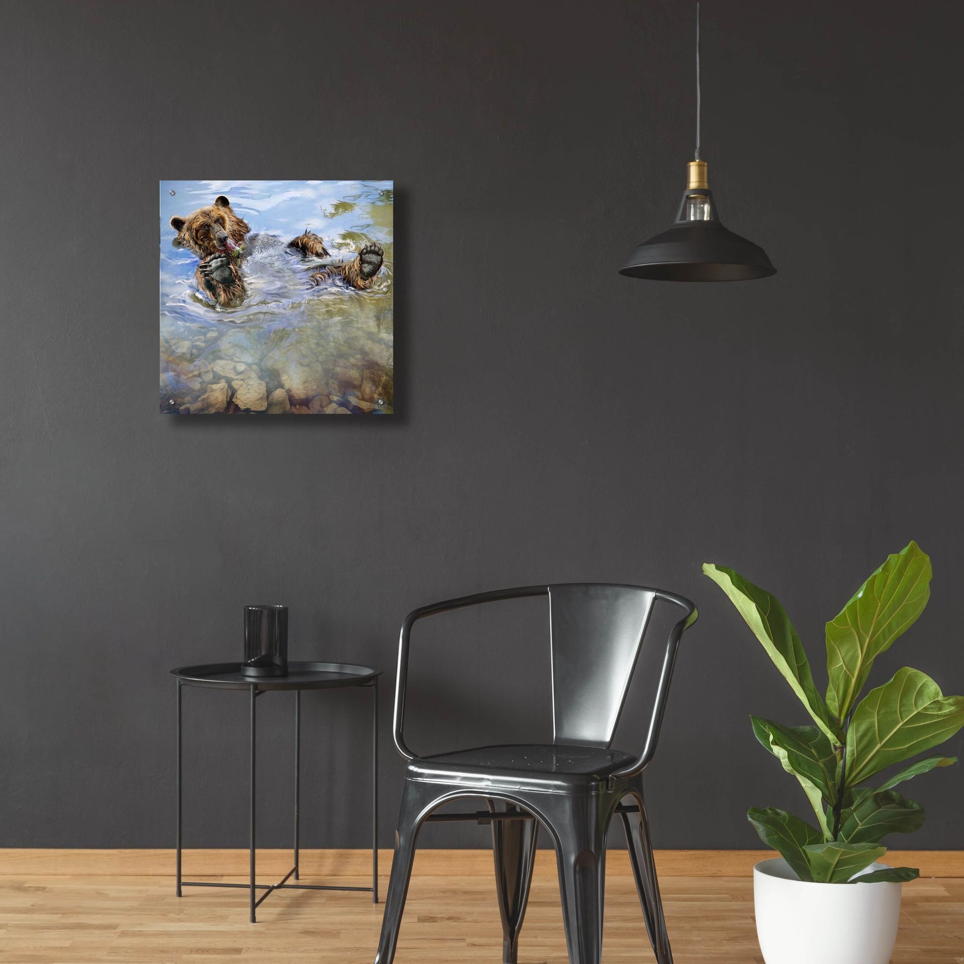 Epic Art 'Bear Bath' by Murray Henderson Fine Art, Acrylic Glass Wall Art,24x24