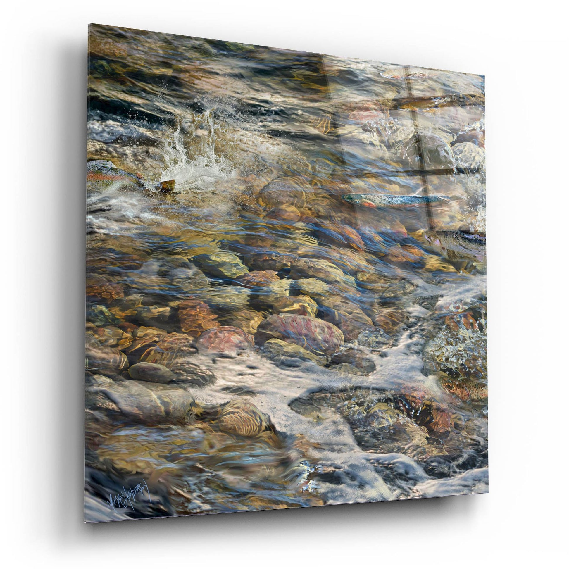 Epic Art 'River Rocks' by Murray Henderson Fine Art, Acrylic Glass Wall Art,12x12