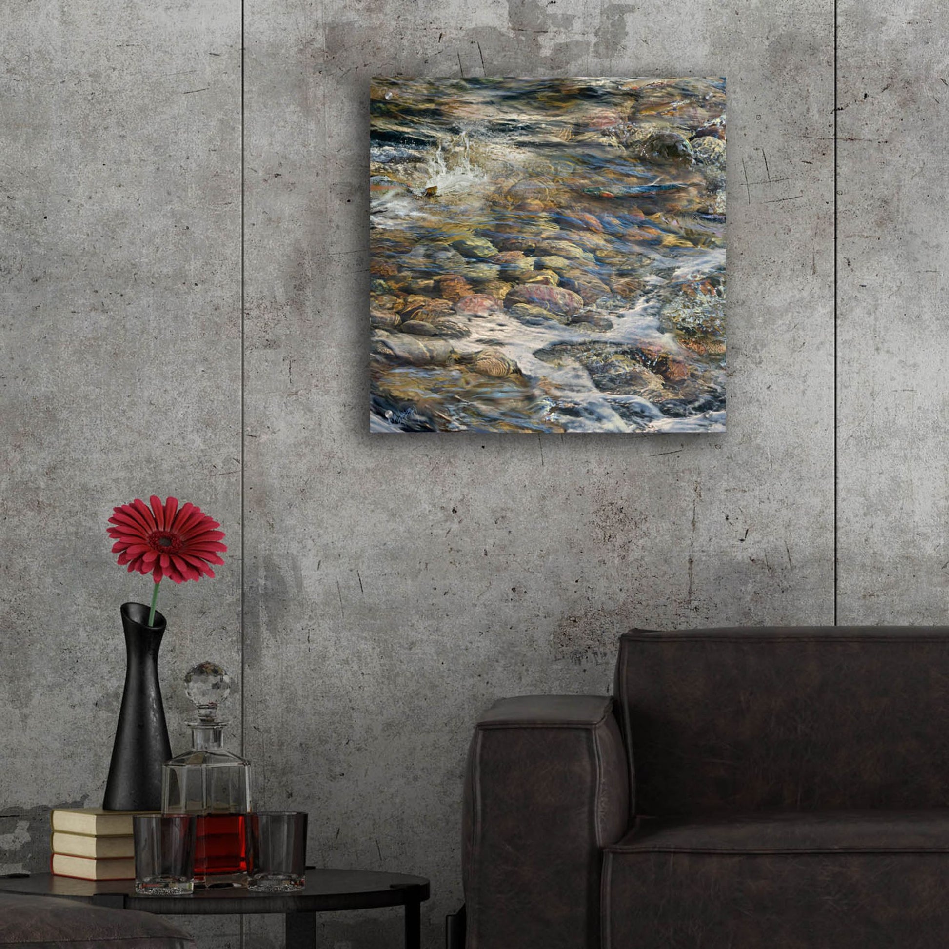 Epic Art 'River Rocks' by Murray Henderson Fine Art, Acrylic Glass Wall Art,24x24