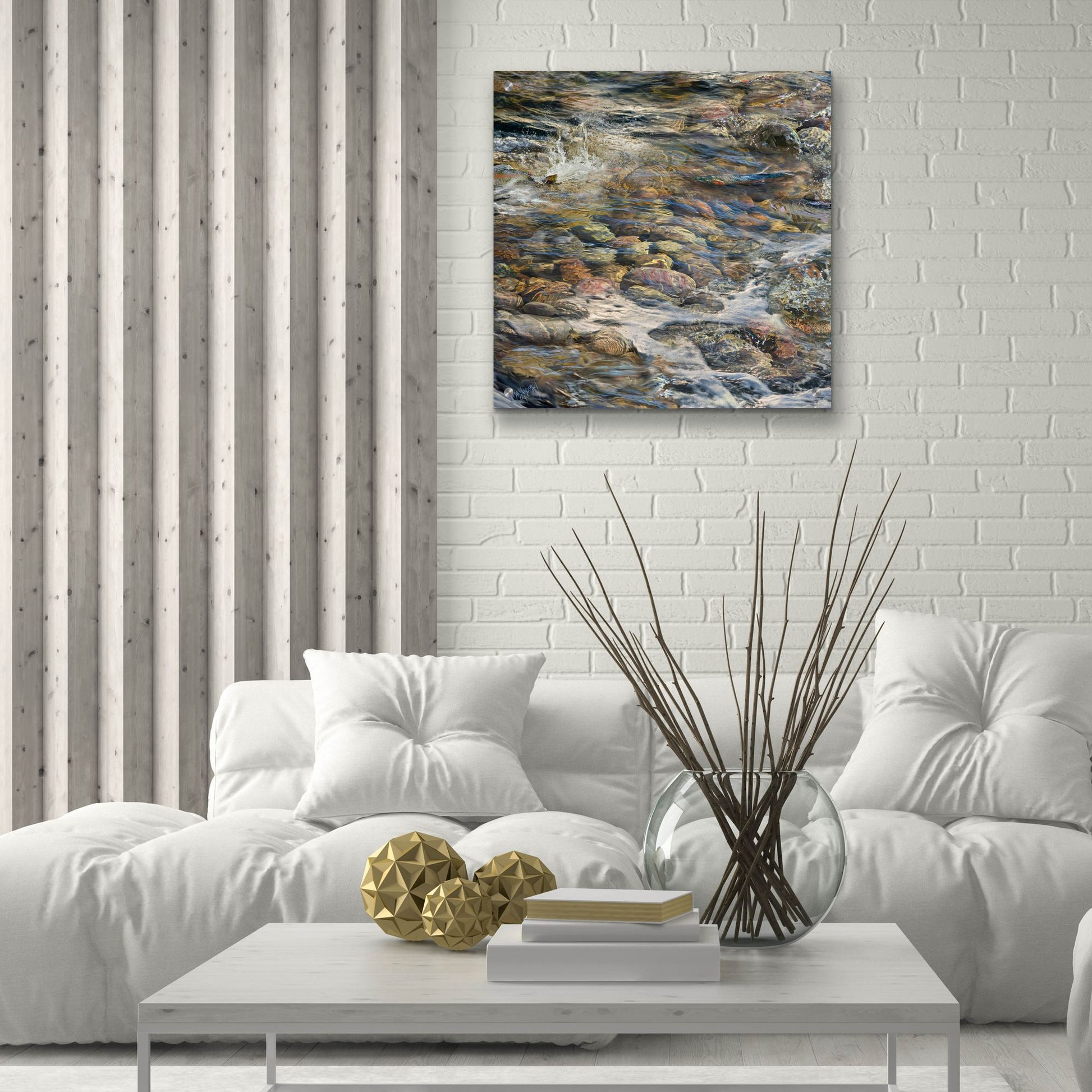 Epic Art 'River Rocks' by Murray Henderson Fine Art, Acrylic Glass Wall Art,24x24