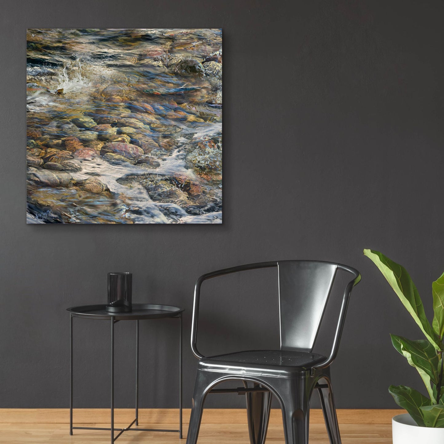 Epic Art 'River Rocks' by Murray Henderson Fine Art, Acrylic Glass Wall Art,36x36