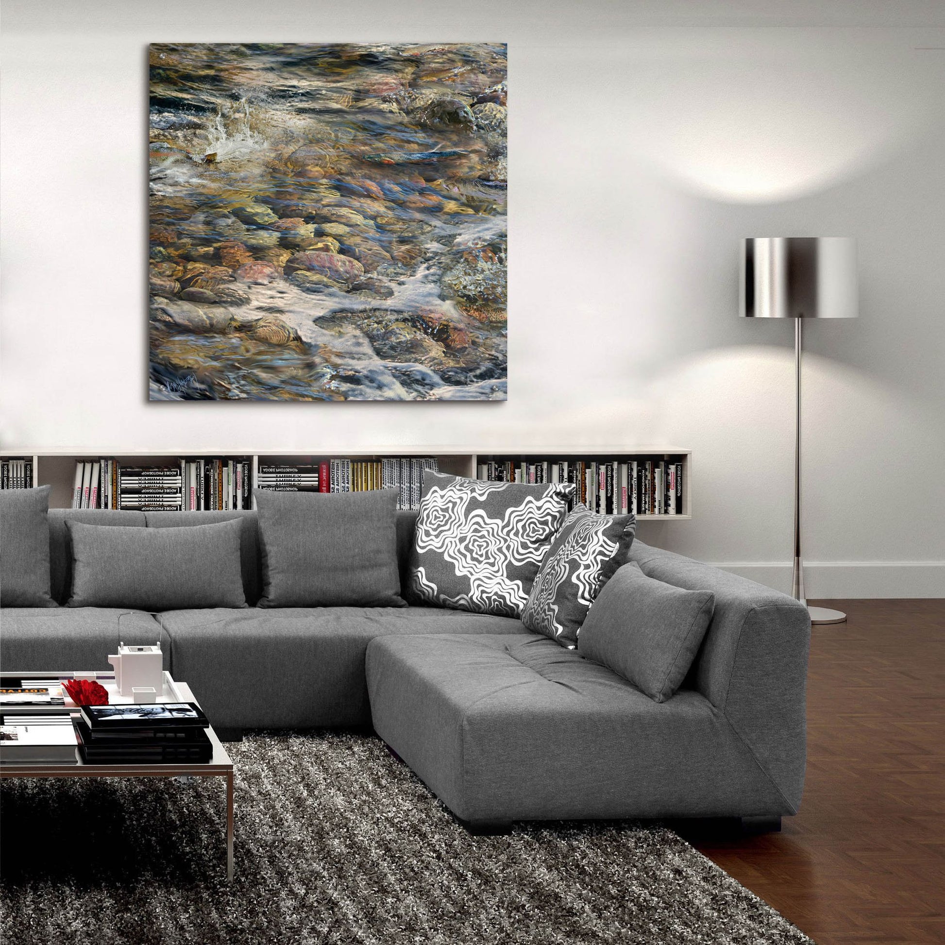 Epic Art 'River Rocks' by Murray Henderson Fine Art, Acrylic Glass Wall Art,36x36